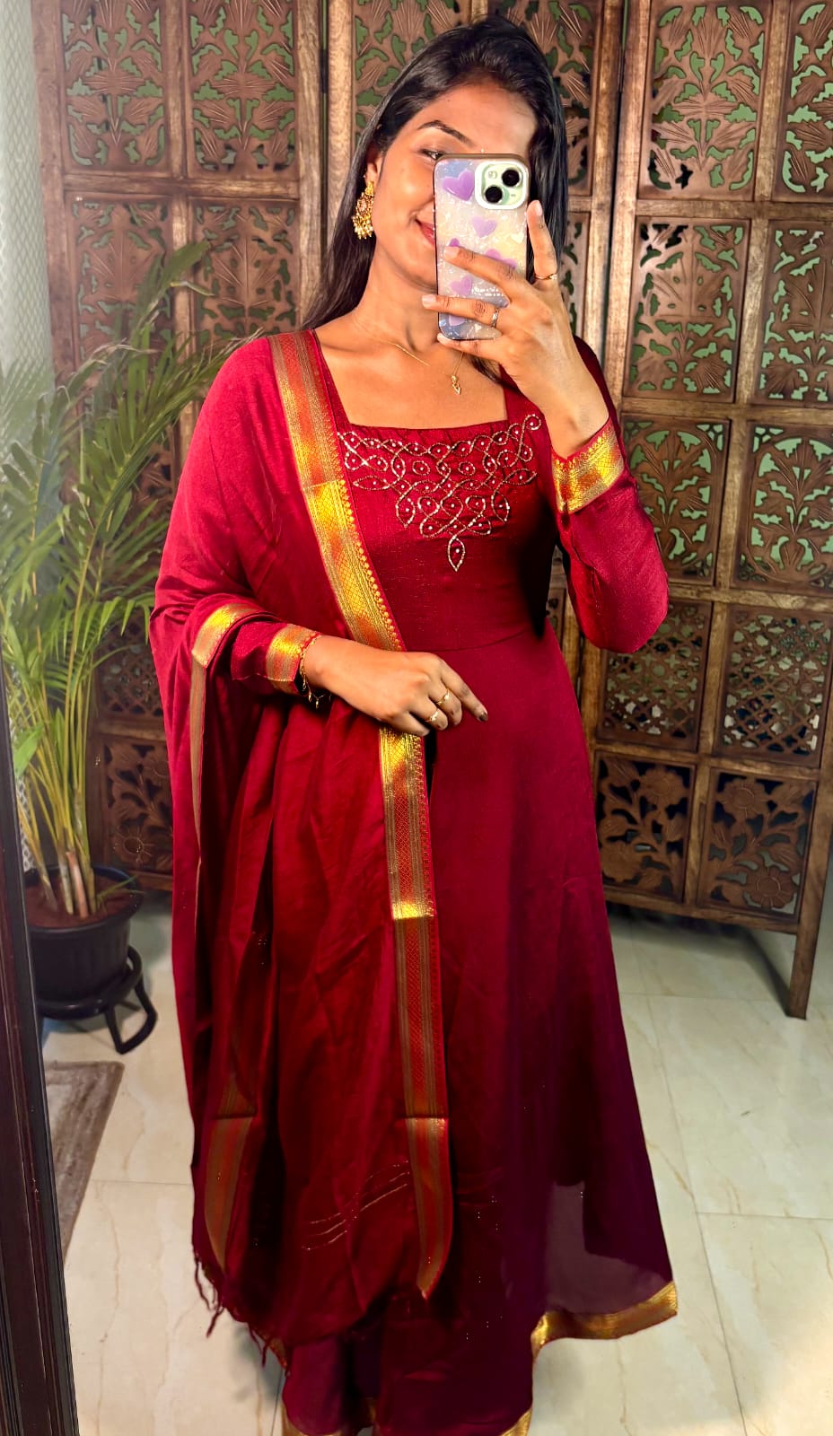 Soft Vichitra Silk Gowns from Small to 3XL