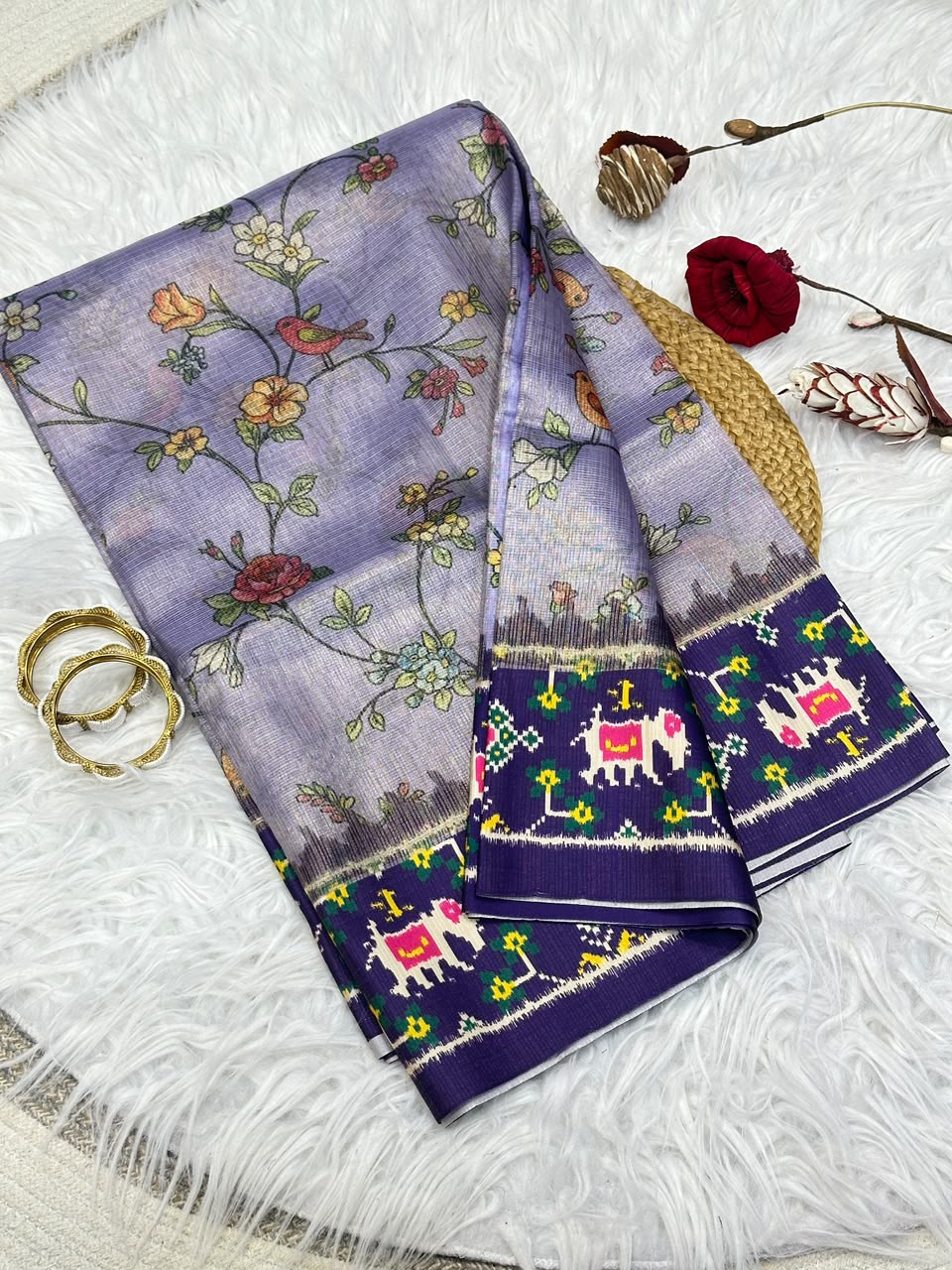 Beautiful Crushed Sarees with Patola Prints