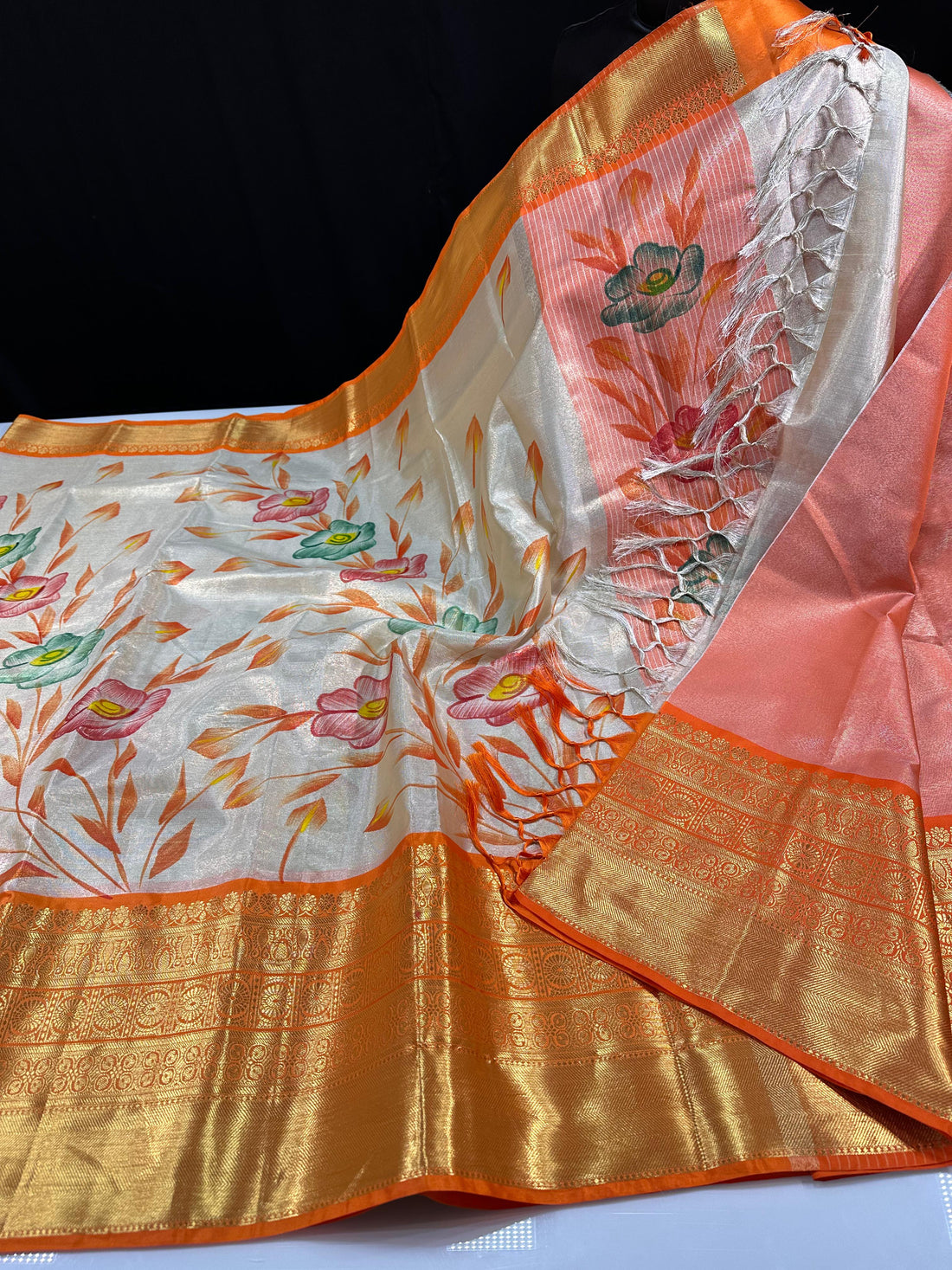 Light Weight Semi Kanchi Tissue Silk Saree