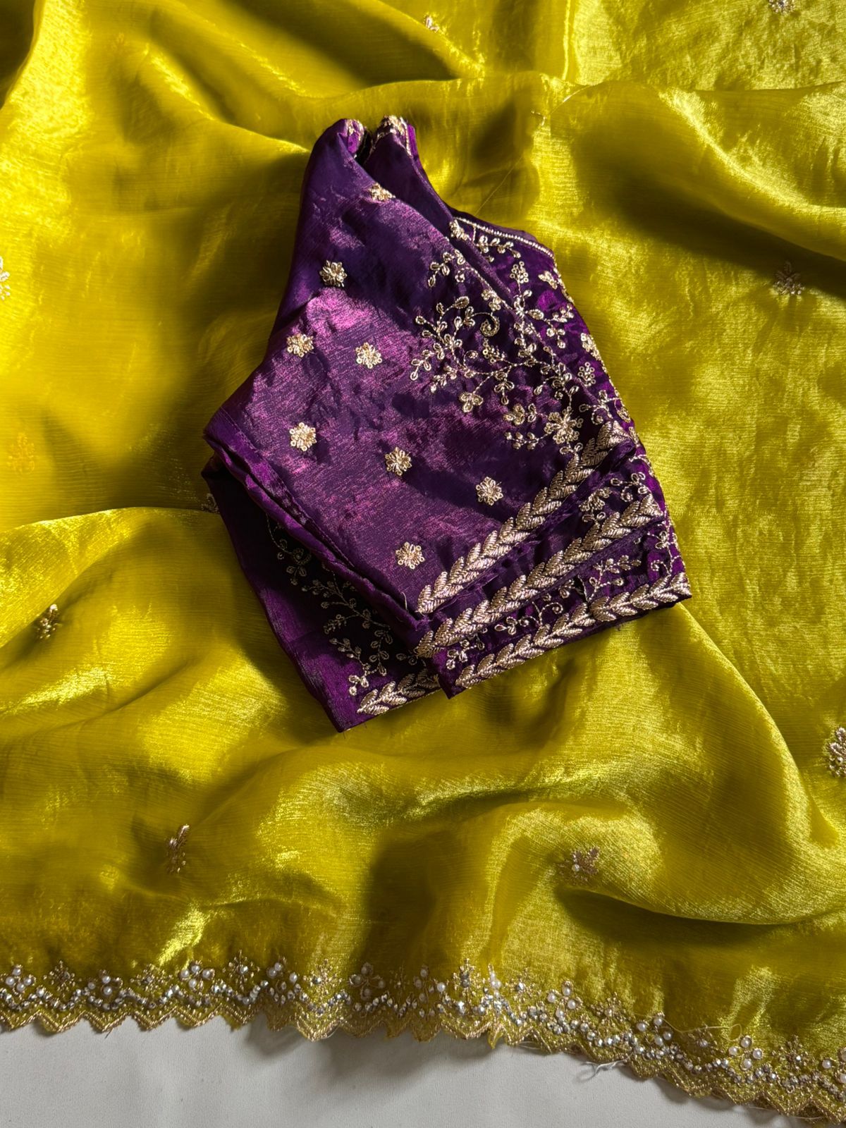 Partywear Crunchy Chiffon Crush Silk