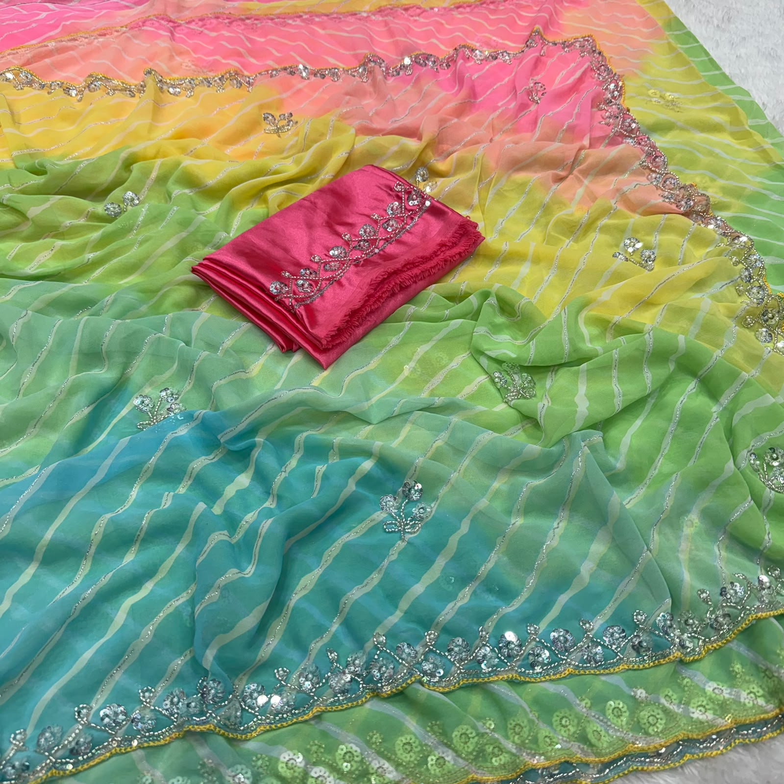 Georgette Bandini designer saree