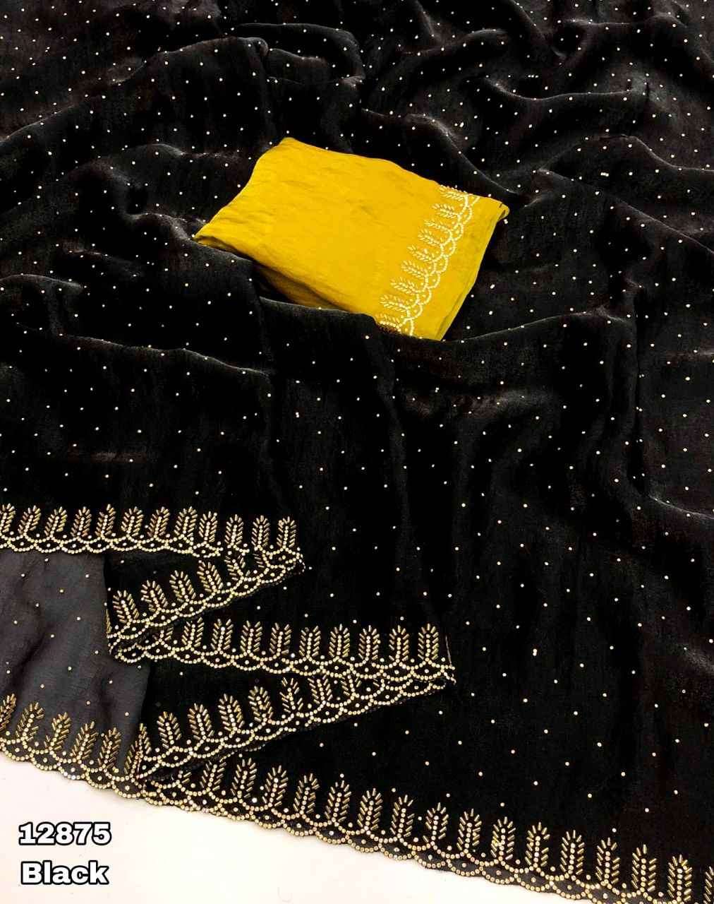 Trending Space Silk with Siroski & Cutdana Work