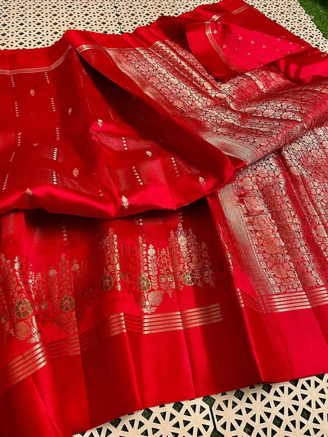 Soft Banarasi Raw Mango Silk Sarees