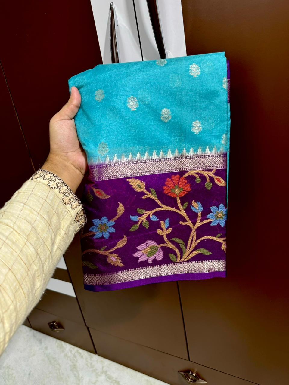 Premium Banarasi Dyble Dupion Soft Silk Sarees
