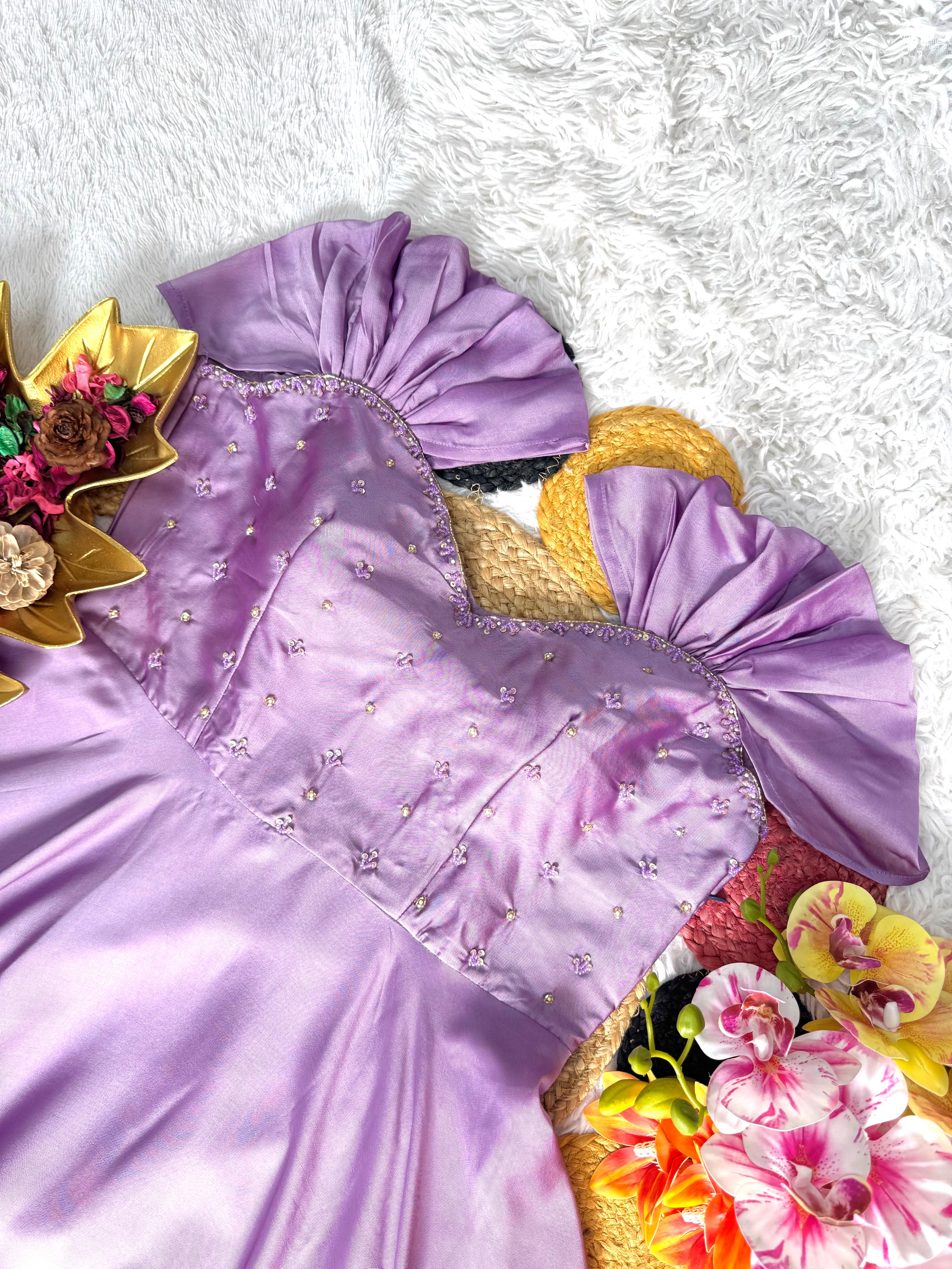 Special Maggam Work Rangoli Silk Gown