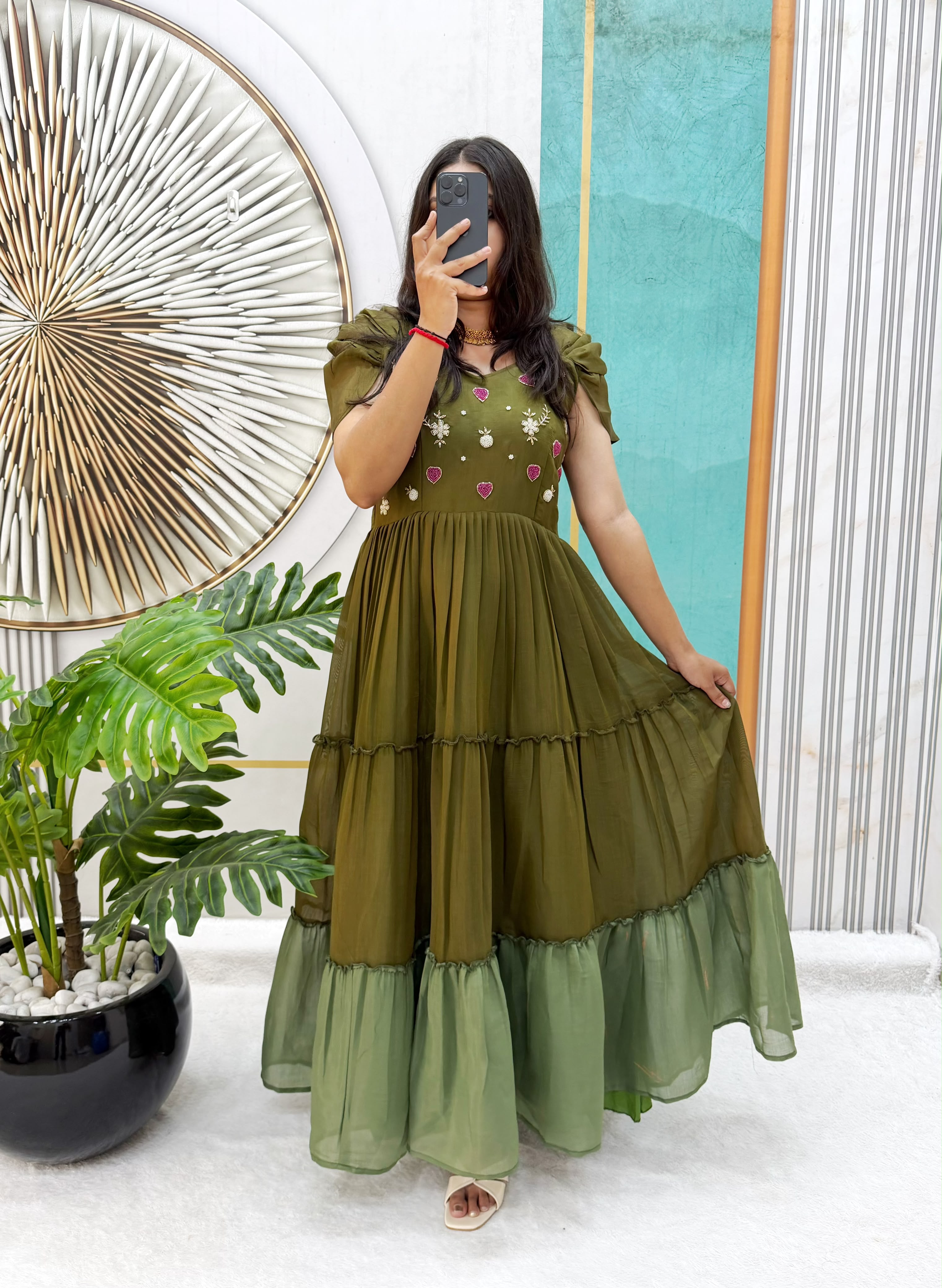 Premium Mul Cotton frocks with Maggam Work