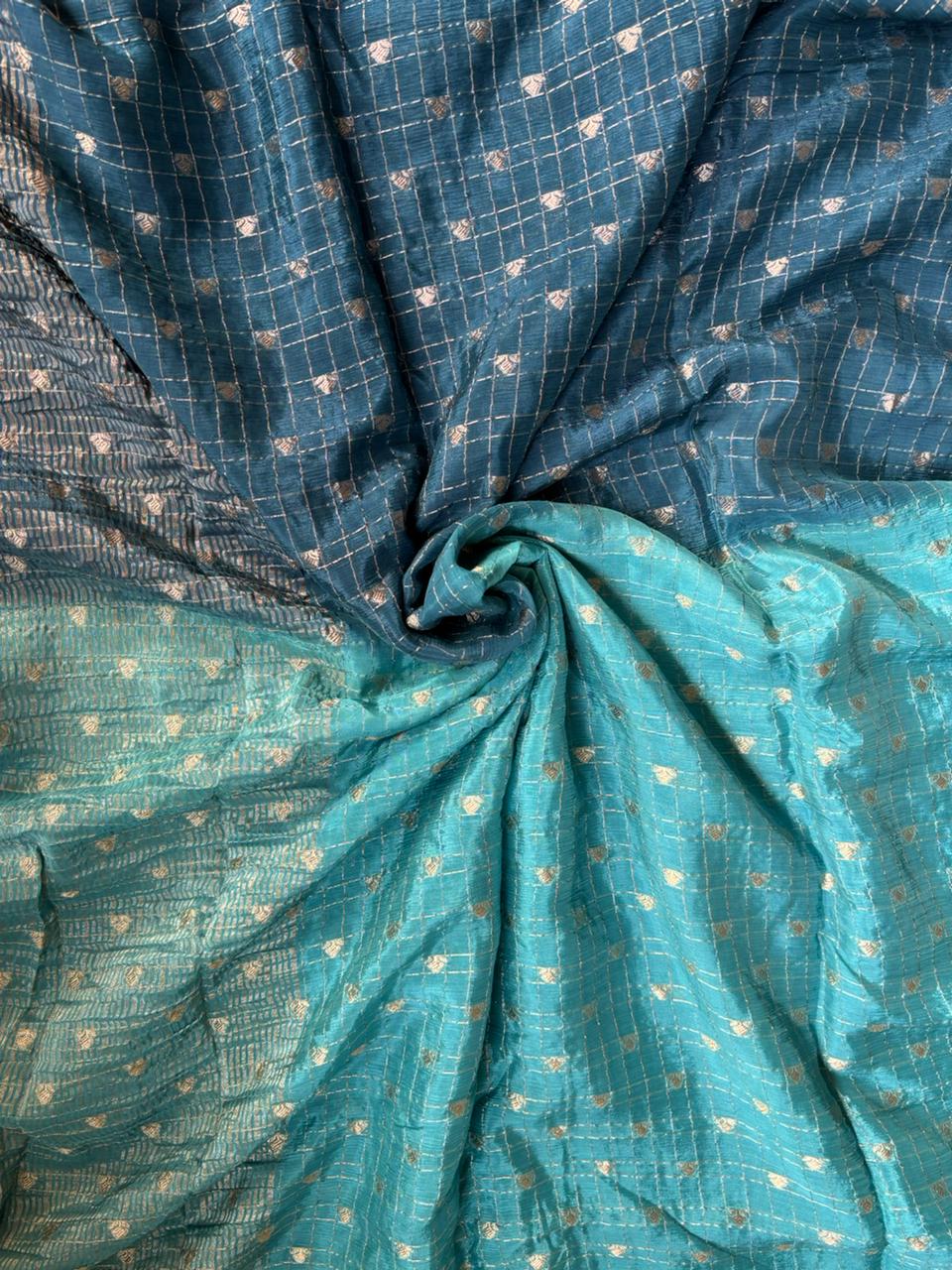 Pure 2D Shaded Viscose Chinnon Sarees