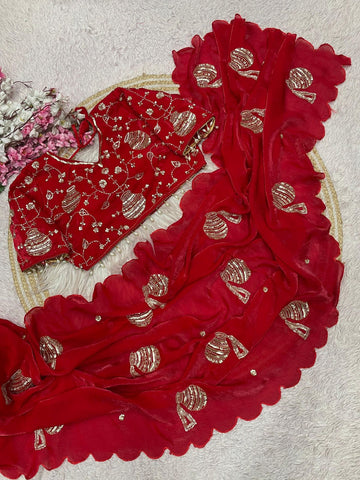 Pongal Special Fandy Silk Sarees with Stitched Blouse