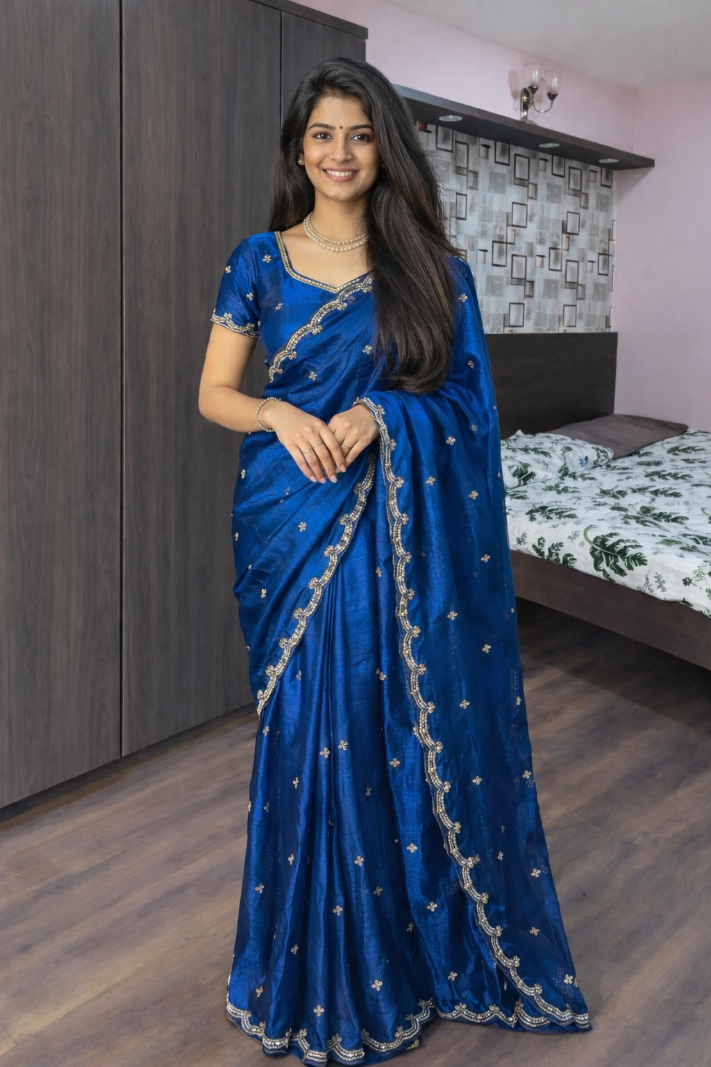 Space Silk with Premium Allover and Border Work