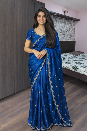 Space Silk with Premium Allover and Border Work