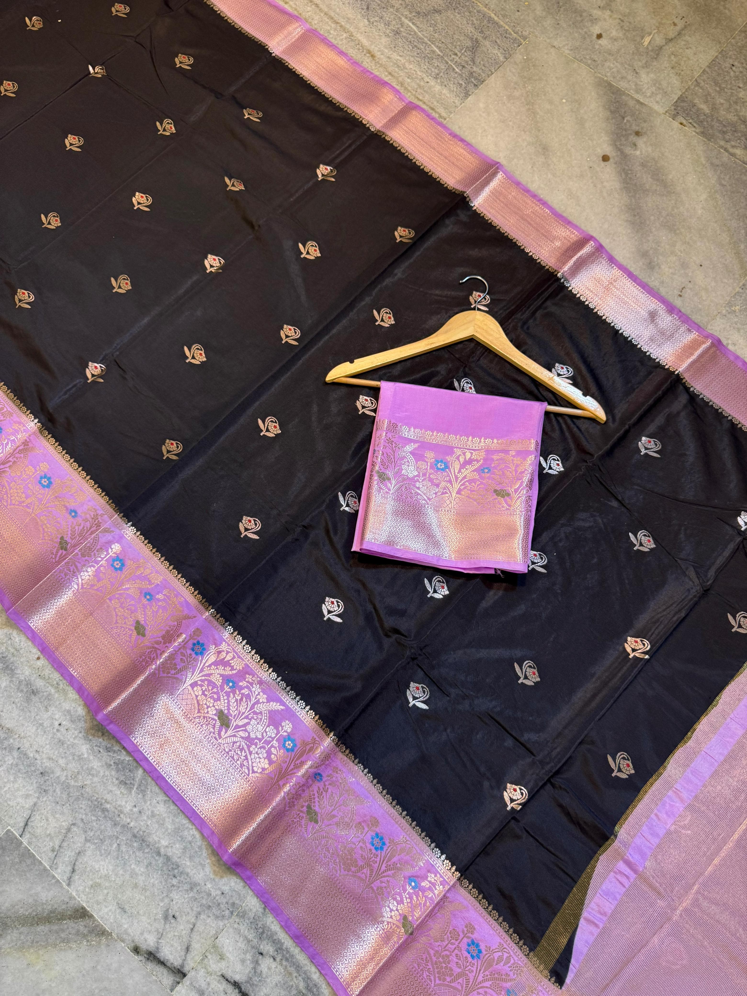 Premium Banarasi Semi Mashru Silk Sarees