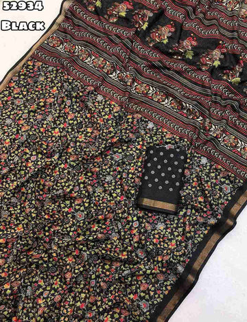New Soft Mul Cotton Mango Design Ajrak Printed Sarees
