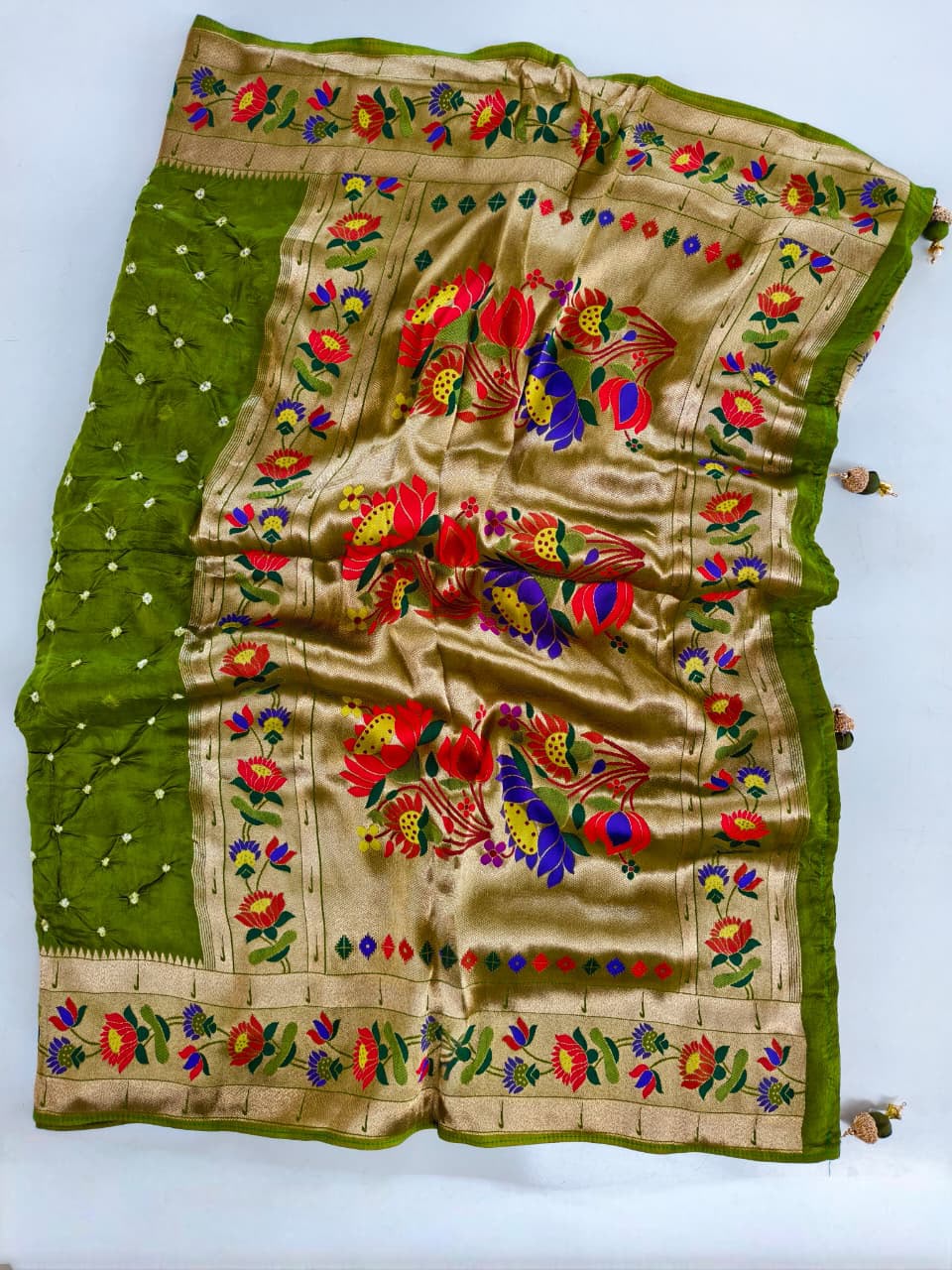 Pure Viscose Bandhini Sarees