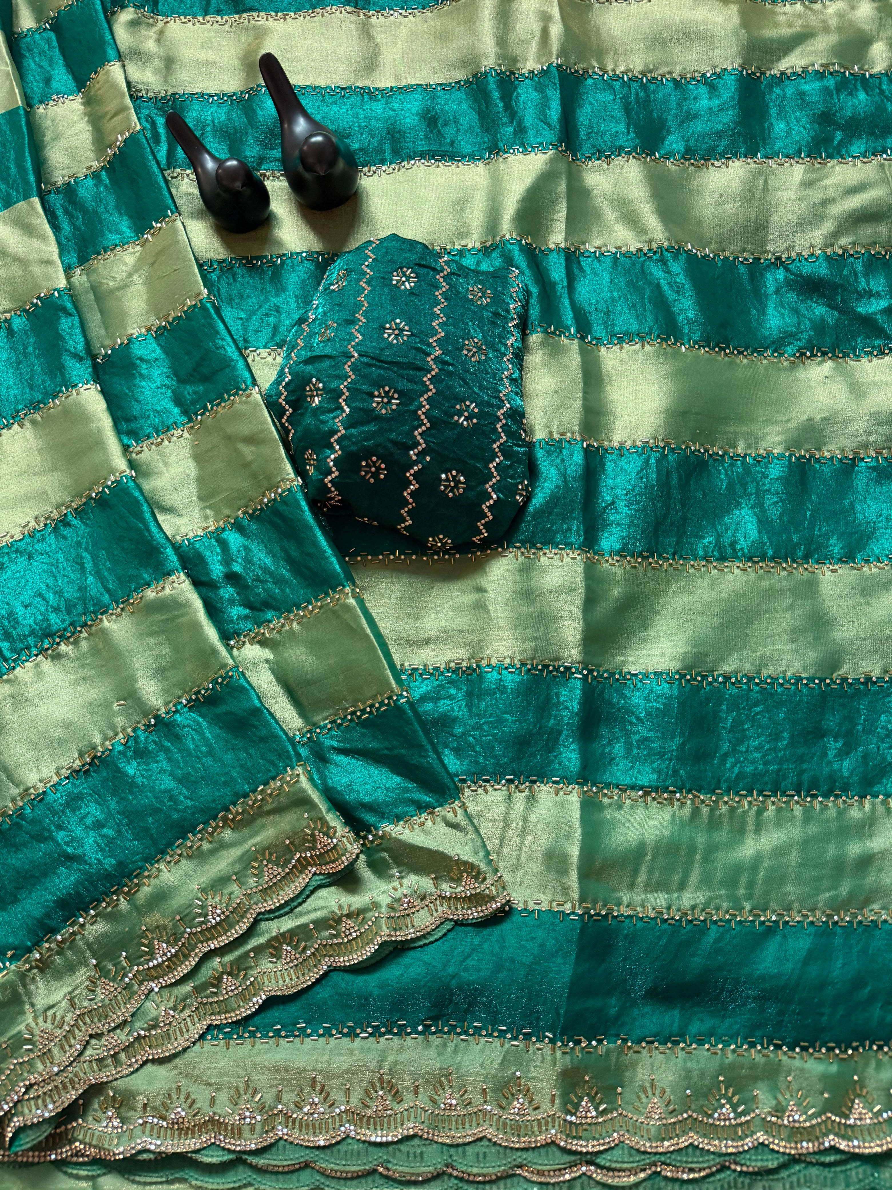 Premium Space Silk Sarees with Jarkhan Work