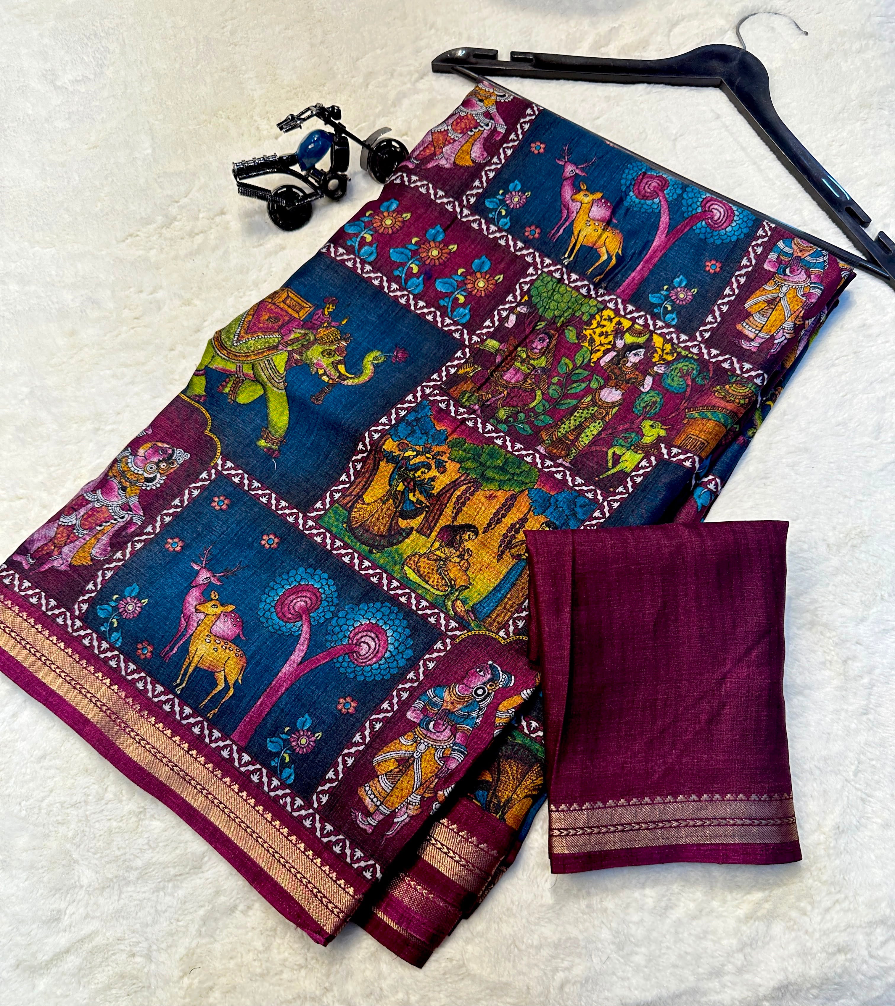 Designer Tusser Silk Sarees