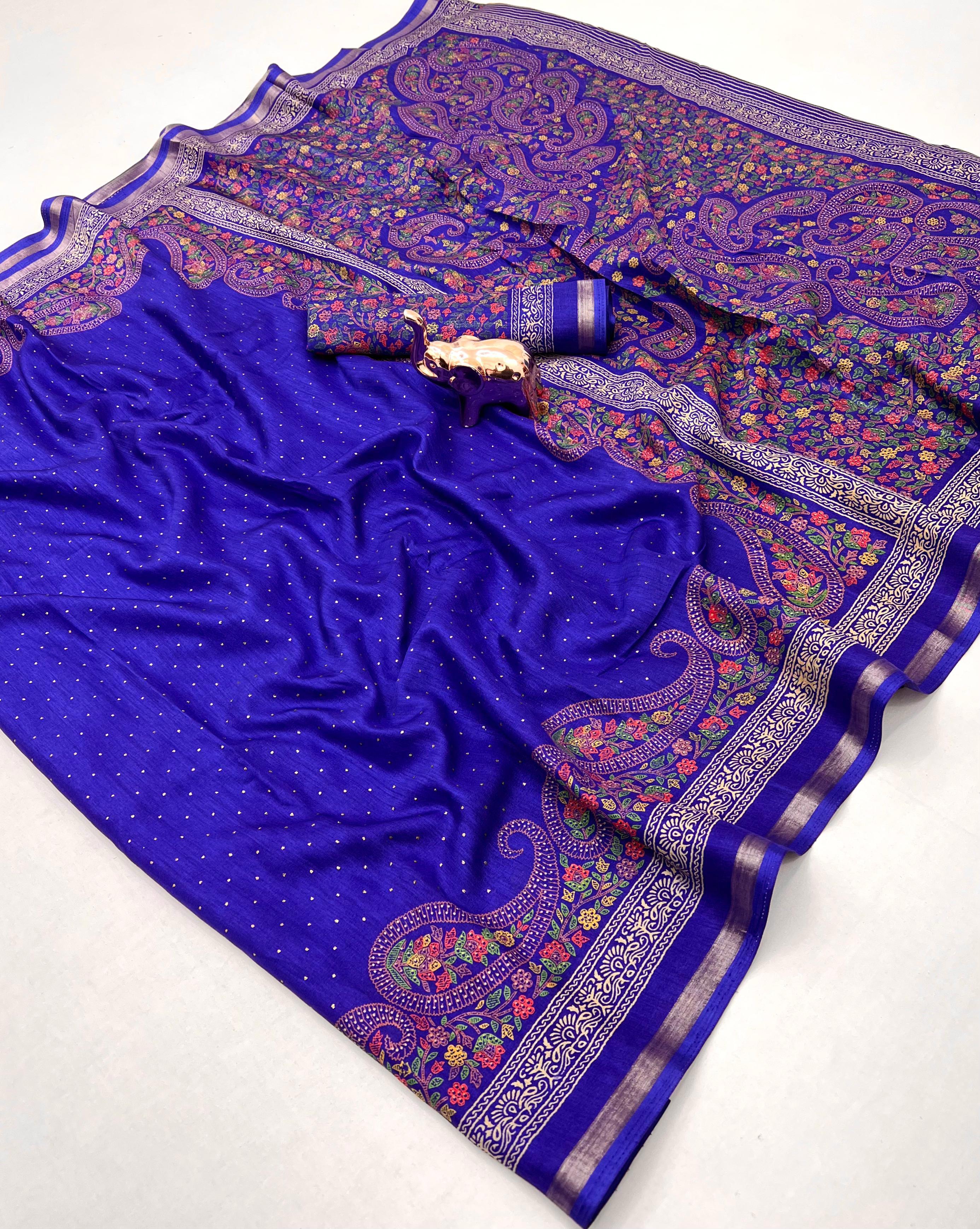 Pure Soft Tusser Saree with kashmiri motifs