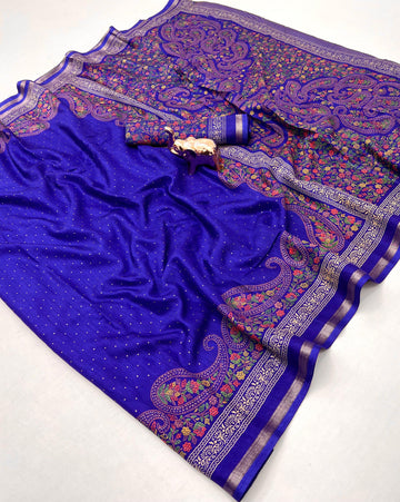 Pure Soft Tusser Saree with kashmiri motifs