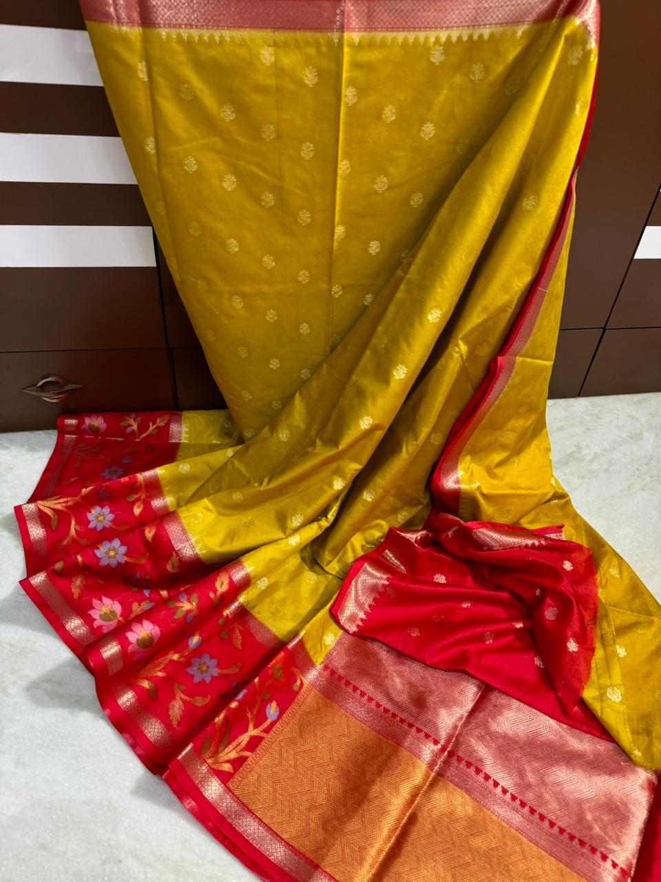 Premium Banarasi Dyble Dupion Soft Silk Sarees