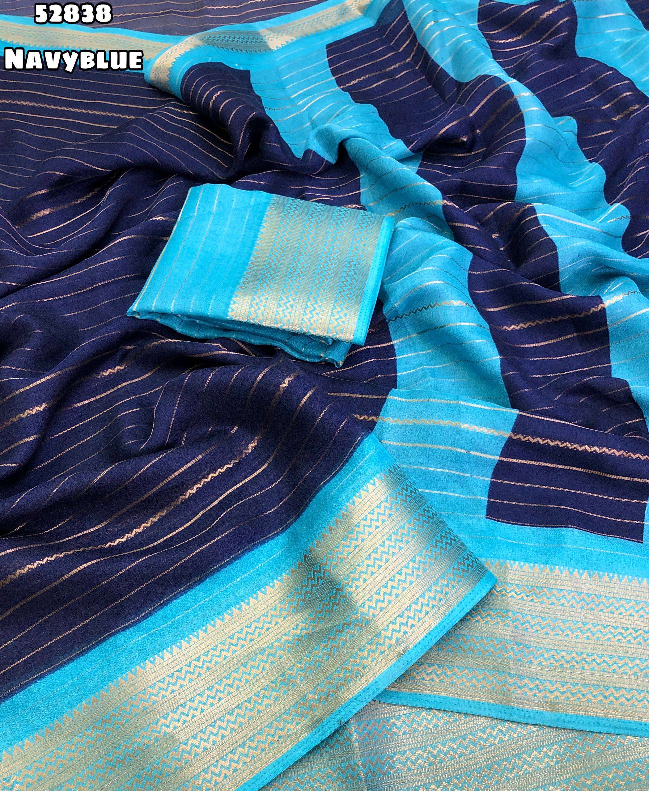 Moss Gold Zari weaving Shaded Sarees