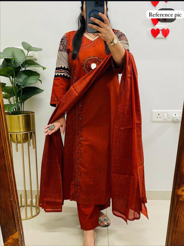 Premium Cotton Jaipuri 3pc Kurti Sets