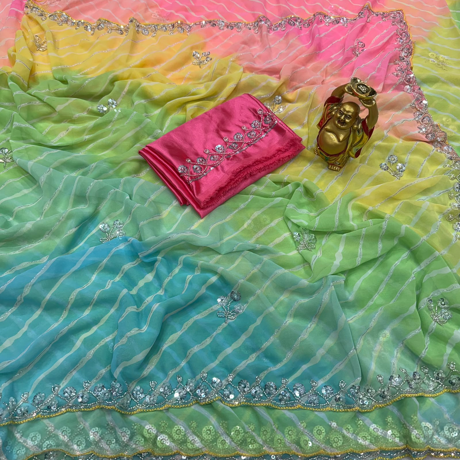 Georgette Bandini designer saree