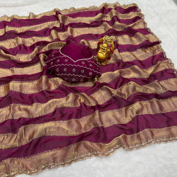 Premium Space Silk Sarees with Jarkhan Work