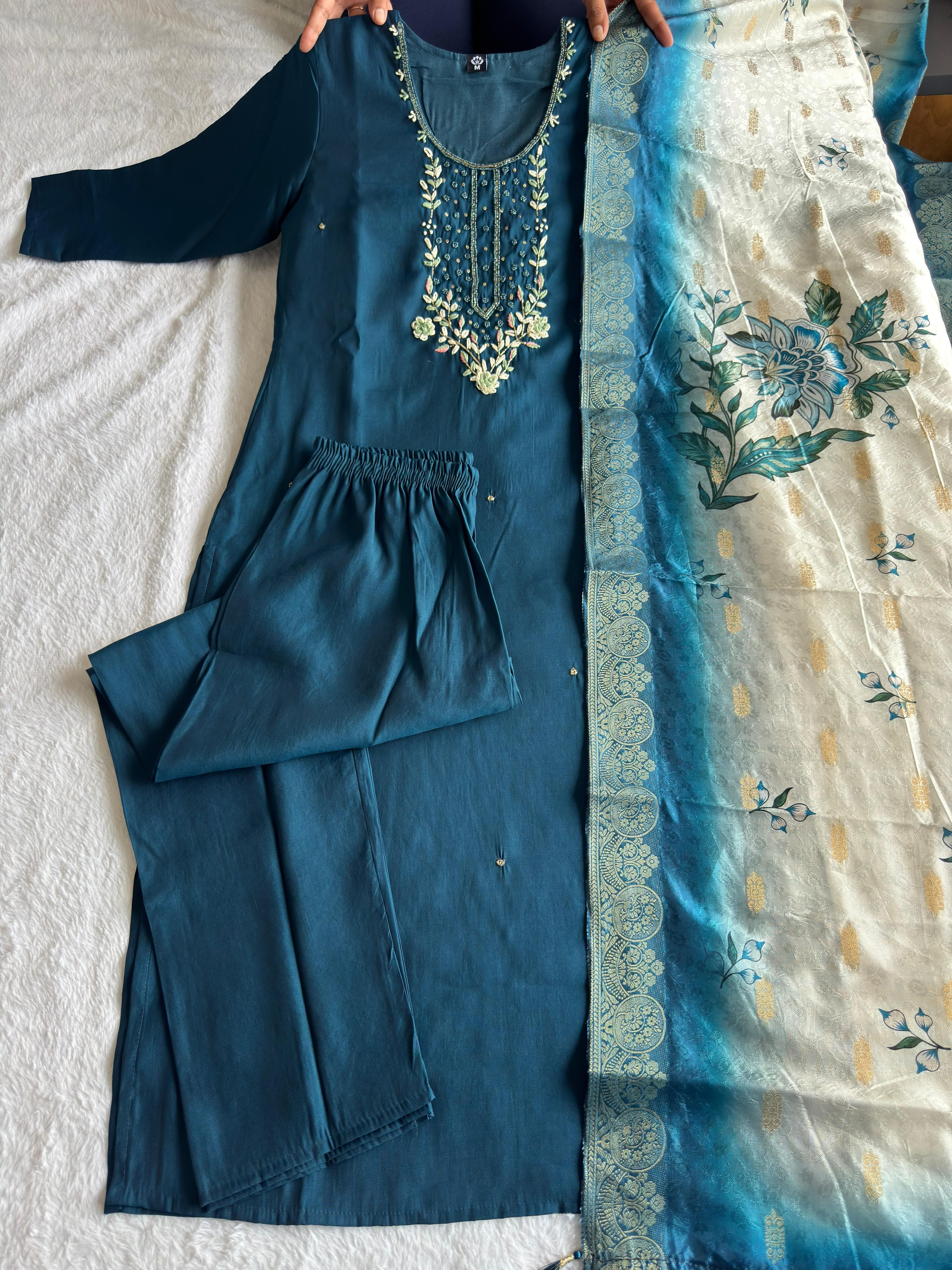 New Designers Kurti Pent Dupatta Set