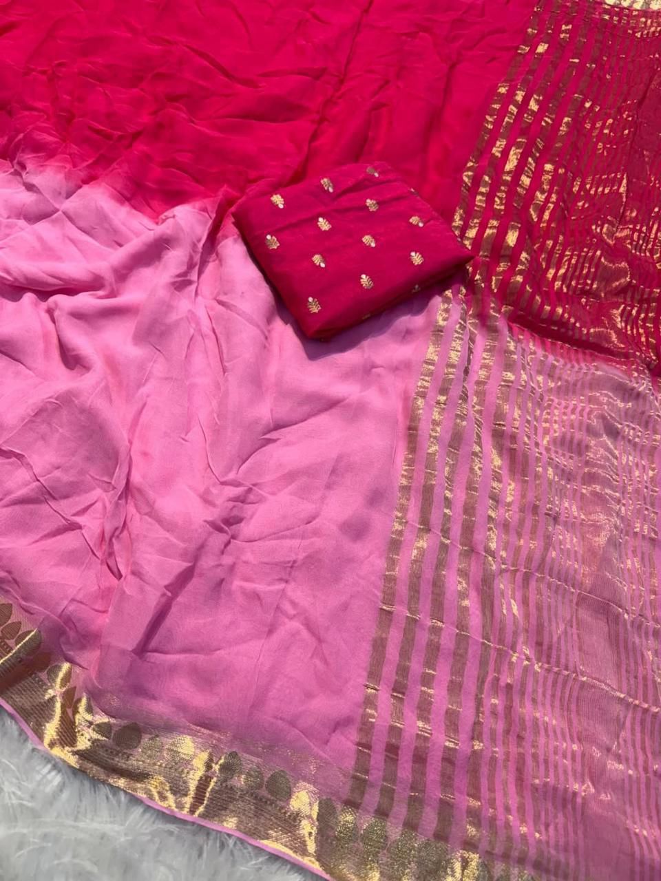 Soft Viscouse Georgette Shade Sarees