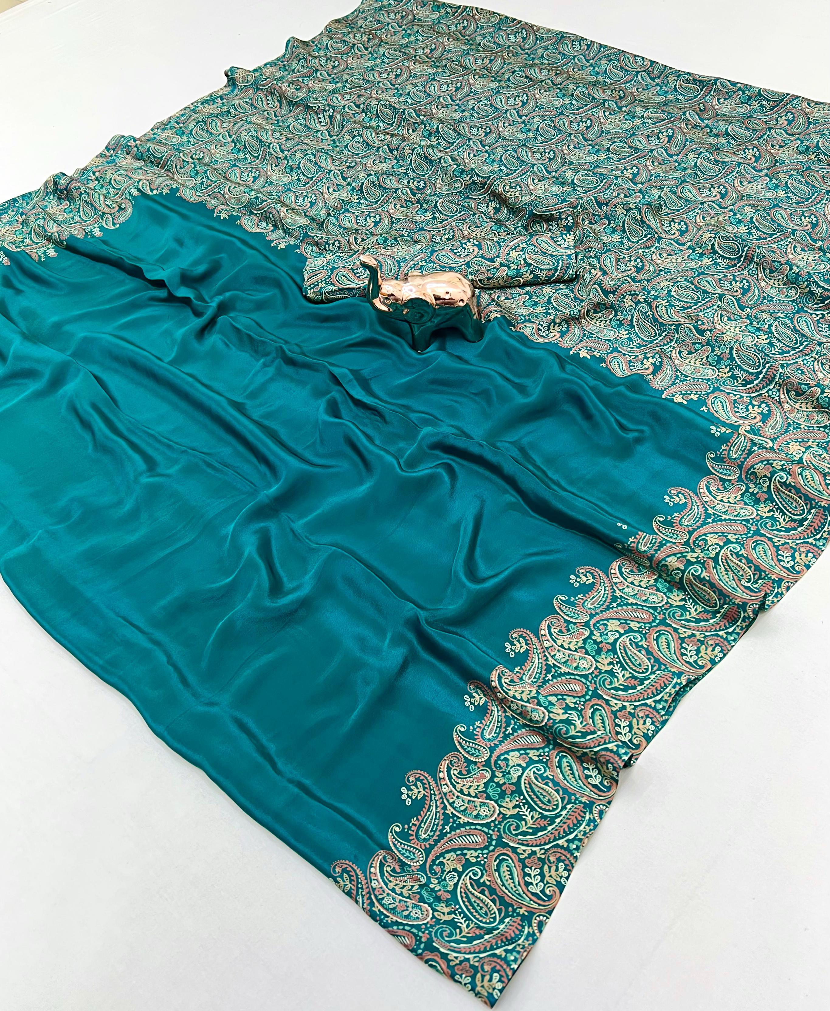 Ajrakh Modal Crape Sarees
