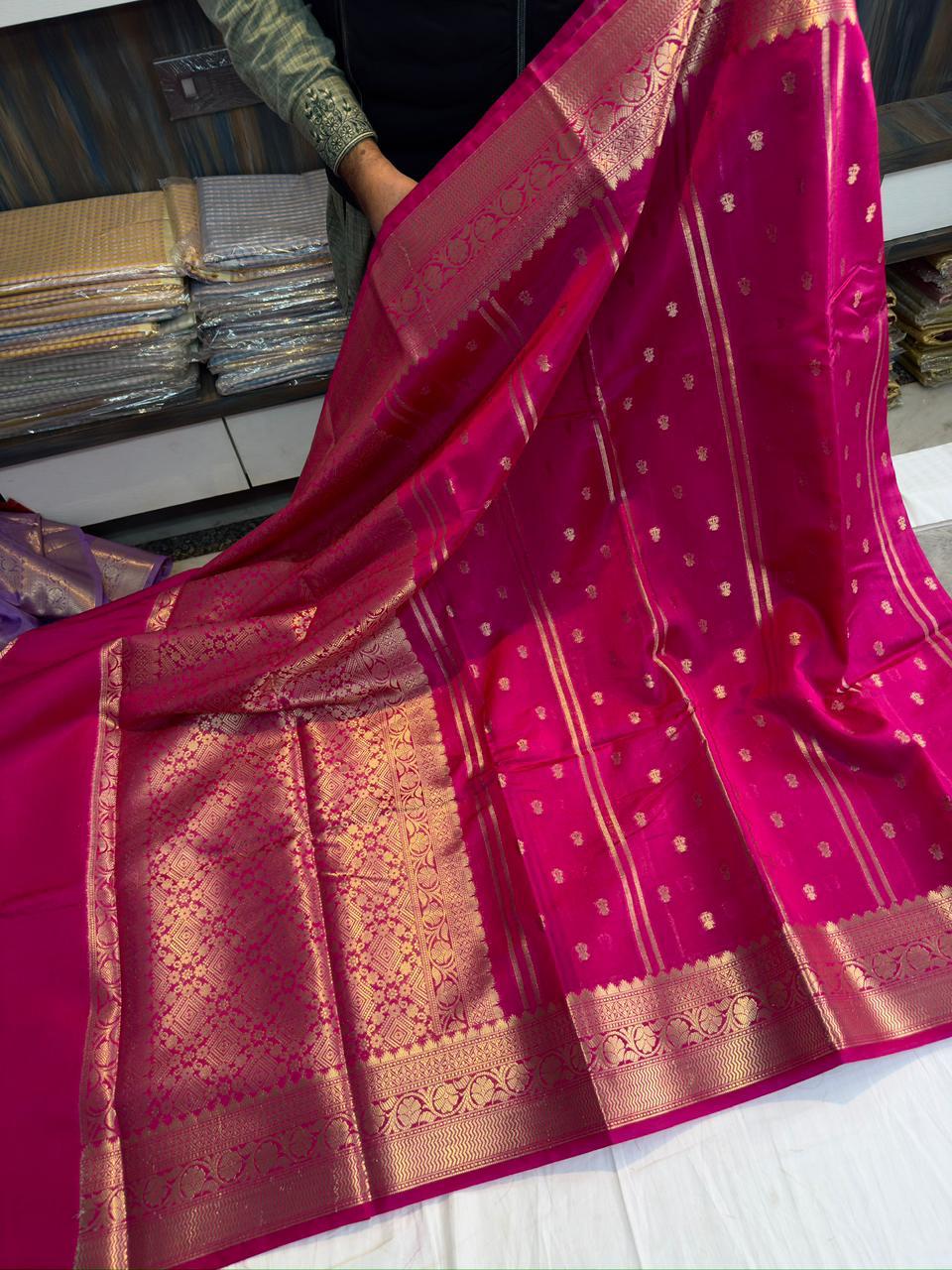 Soft Banarasi Raw Mango Silk Sarees