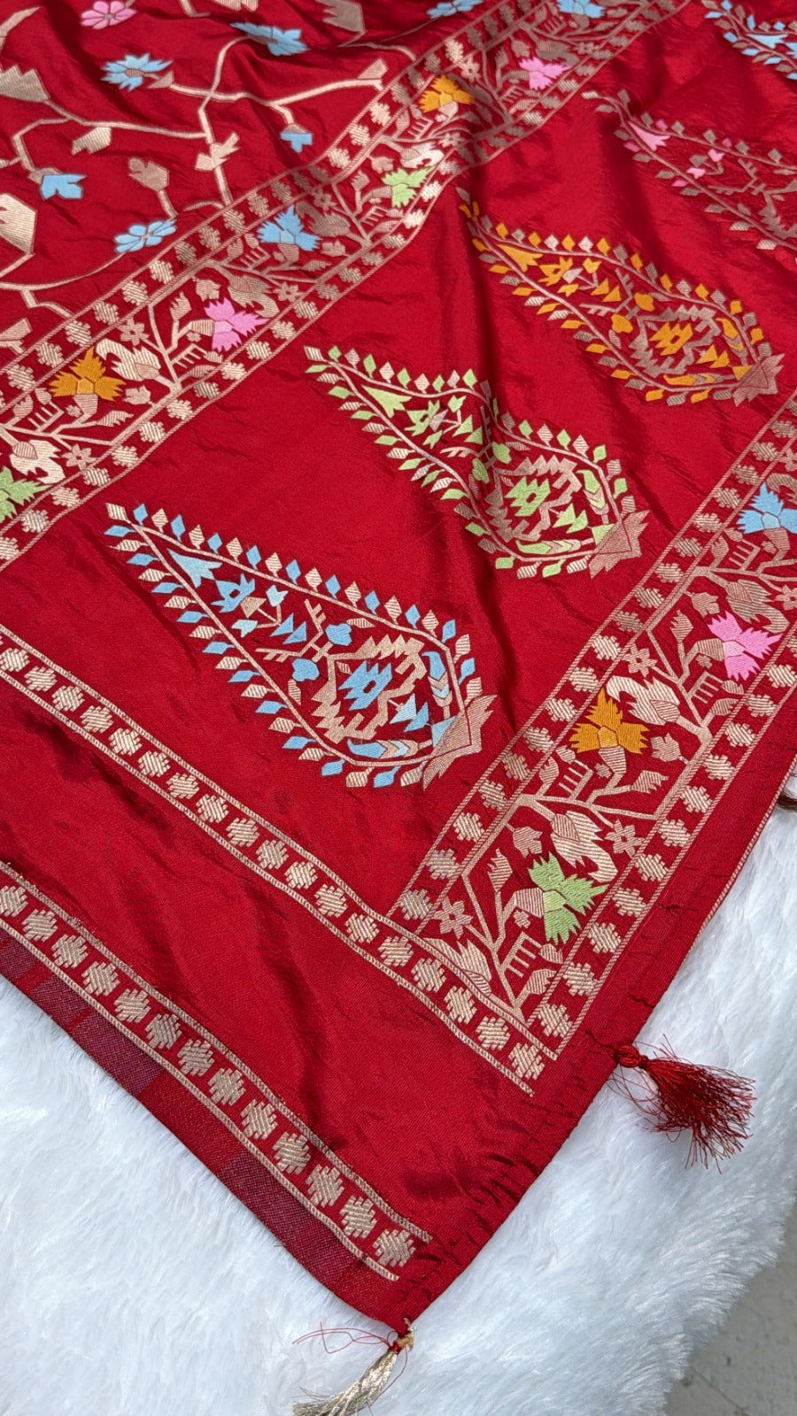 Banarasi silk sarees with jamdani weaving