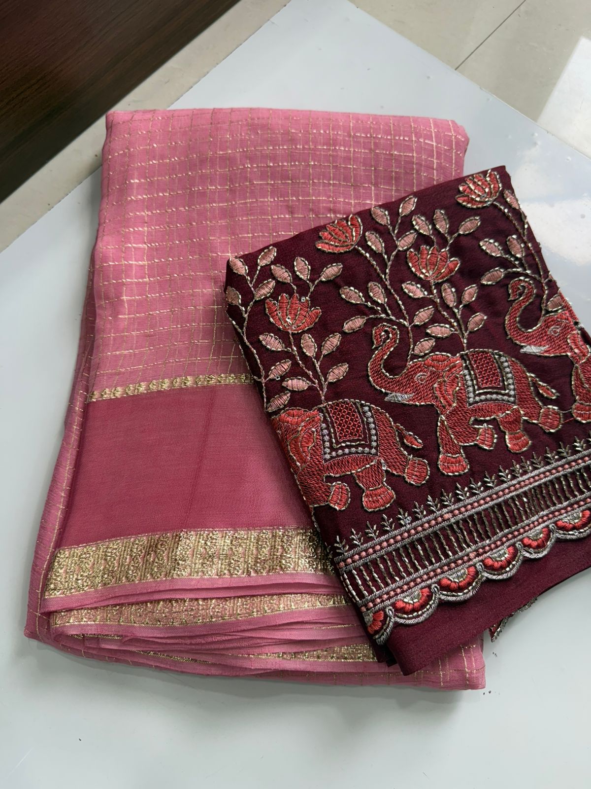 Viscose Georgette Sarees with Sequence Work Blouse