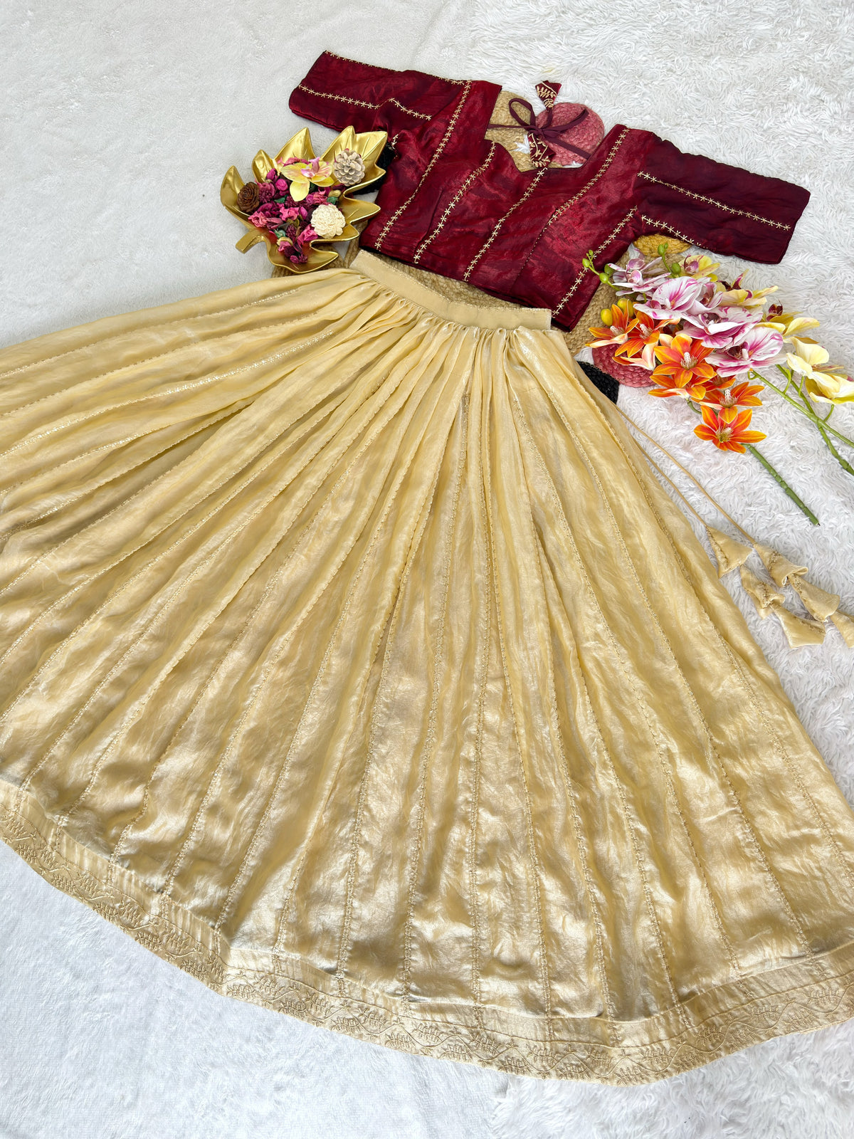 Fully Stitched Space Silk With Beautiful Sequins Embroidery Work (L-XL upto 44)