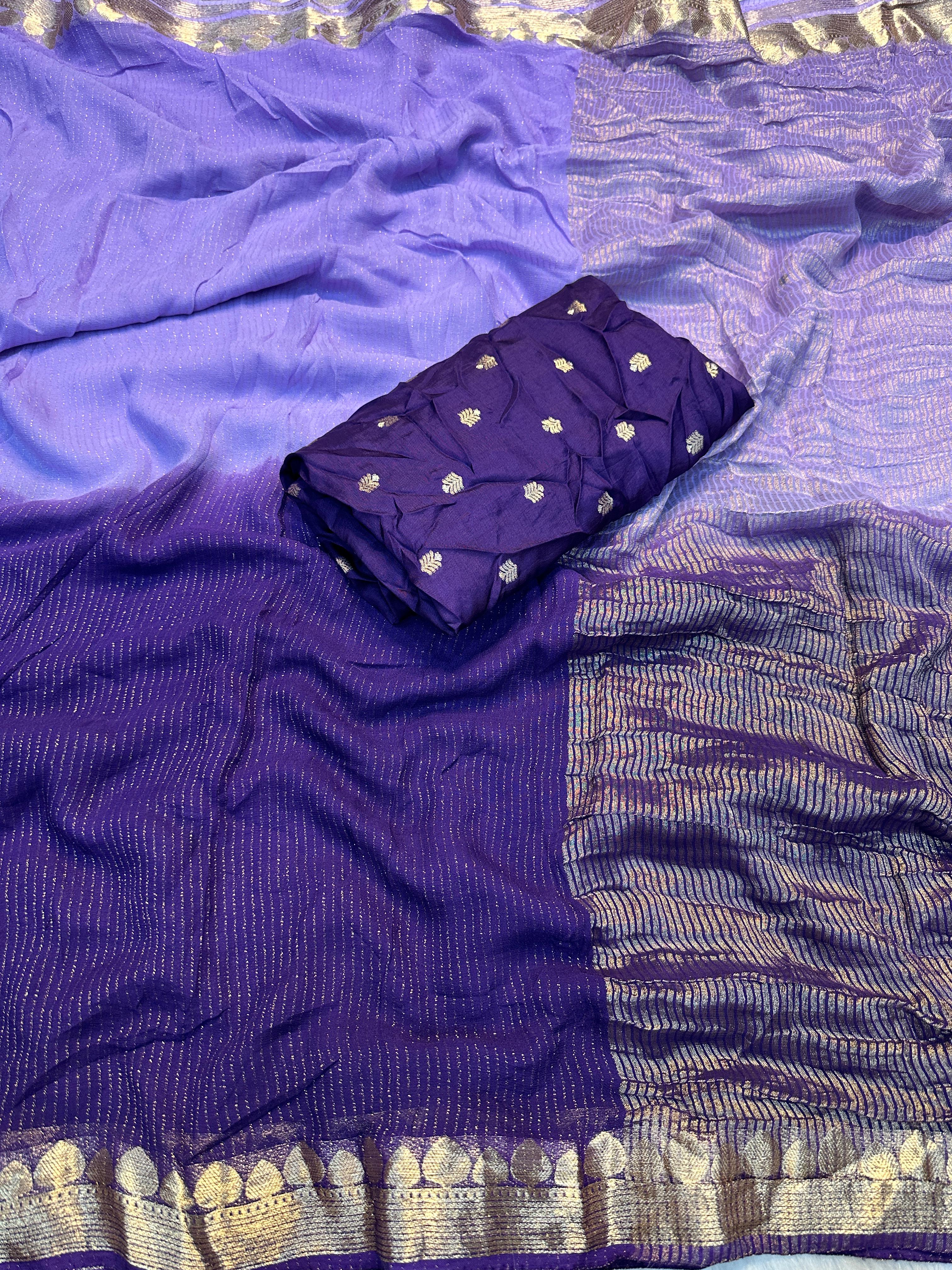 Pure Soft Viscose Weaving Jacquard Sarees with matching blouse