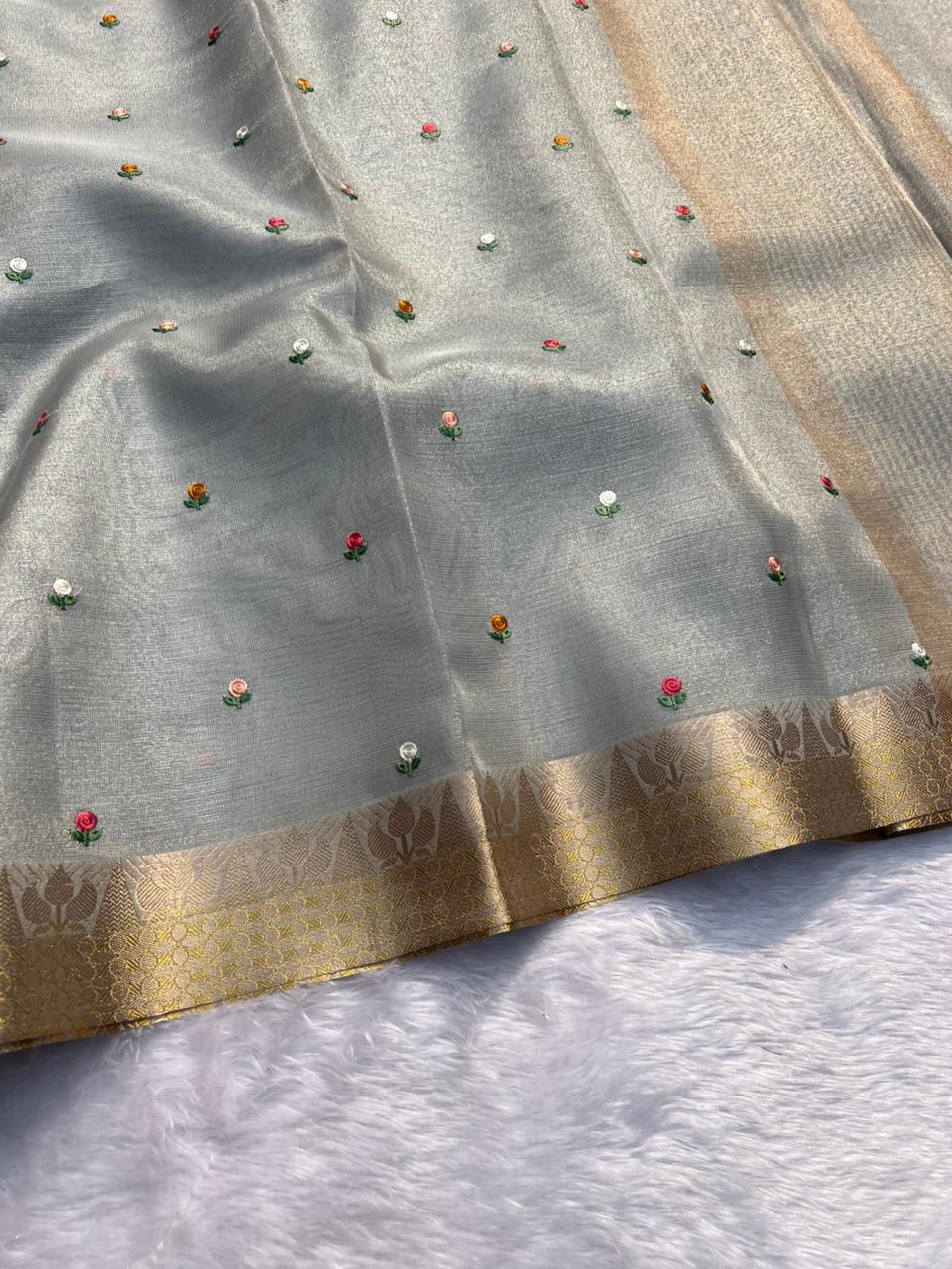 Banarasi Premium Soft Tissue Saree with Tassels
