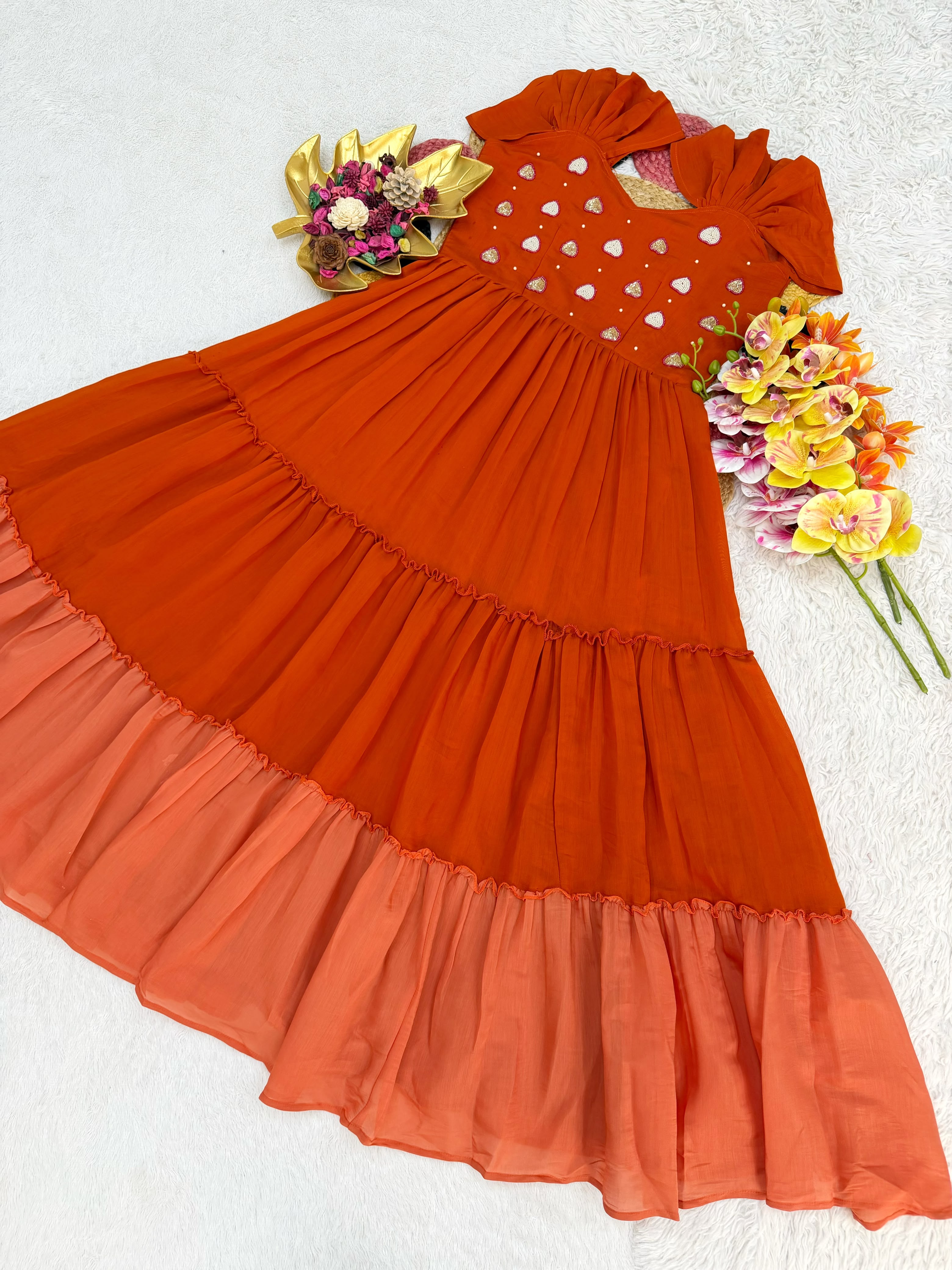 Premium Mul Cotton frocks with Maggam Work