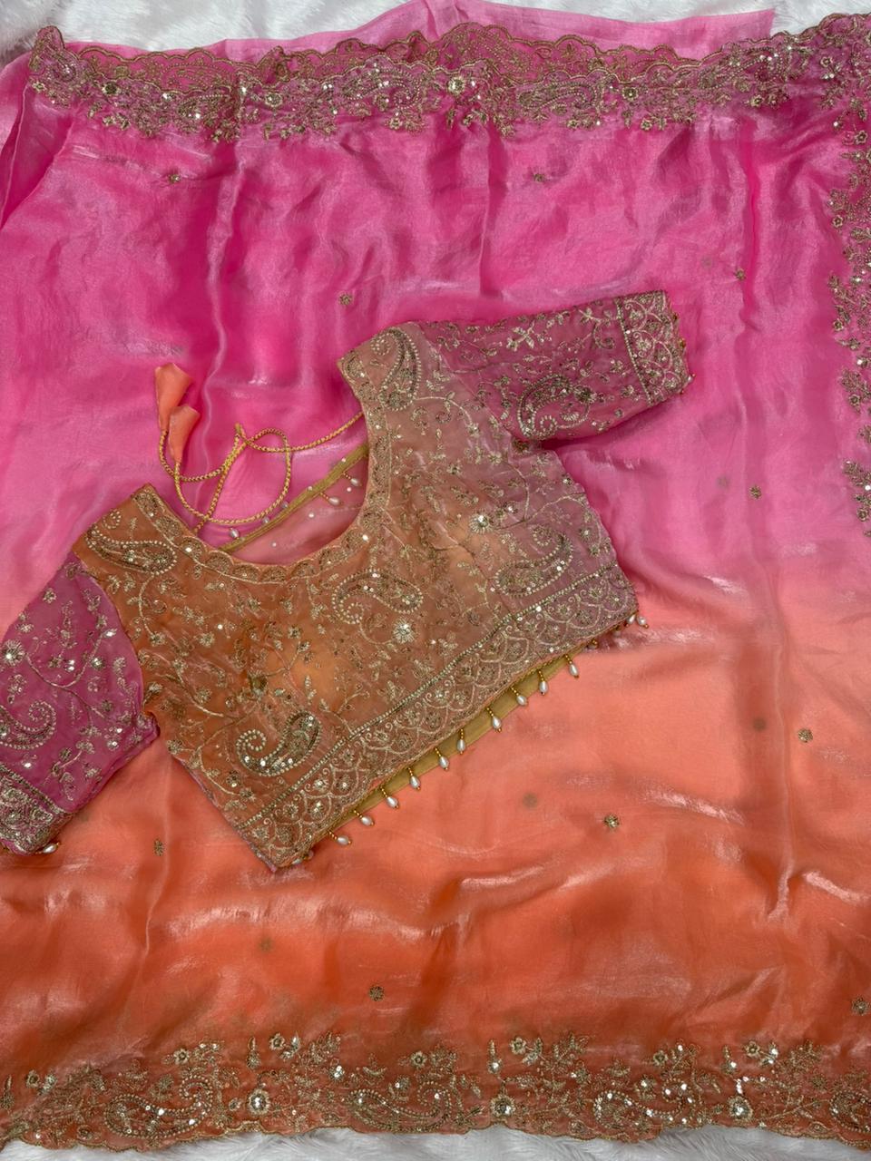 Cocktail Saree with Readymade Blouse