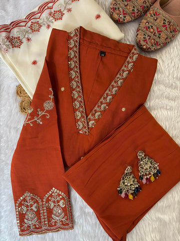 Partywear 3 piece kurti set