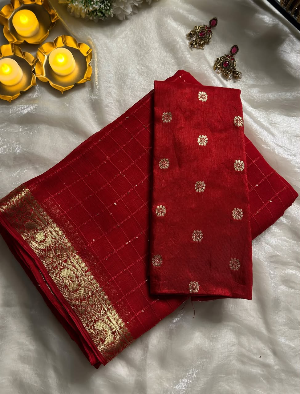 Viscose Georgette Sequence Saree With Weaving Butti Blouse