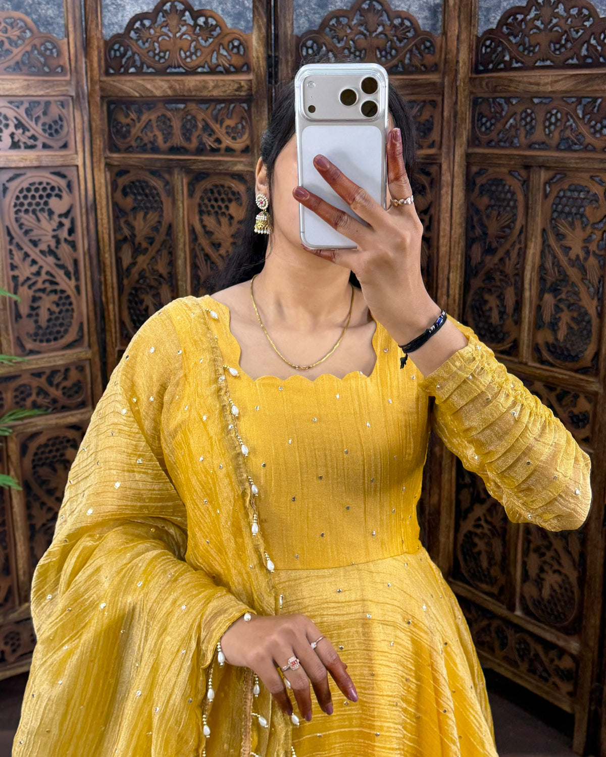 Premium South Salsa Silk Gown with Dupatta