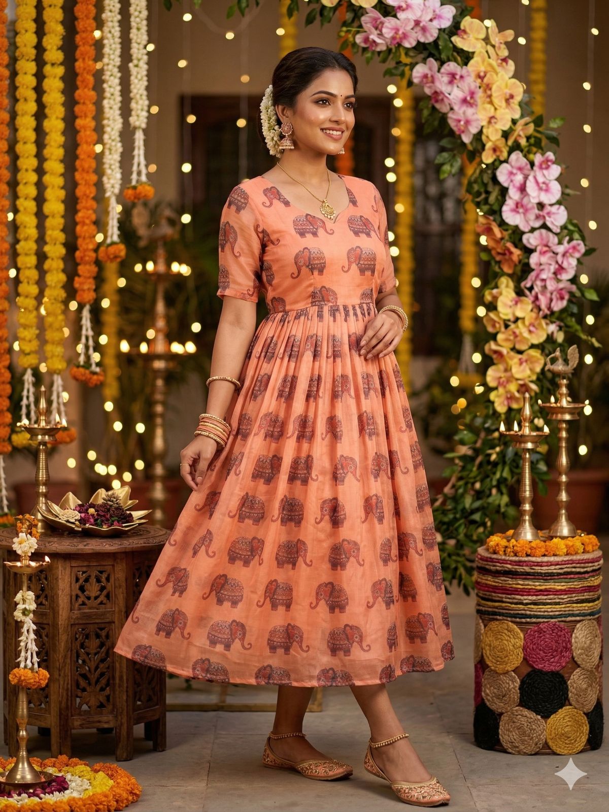 Summer Special Kalamkari Midi Gowns