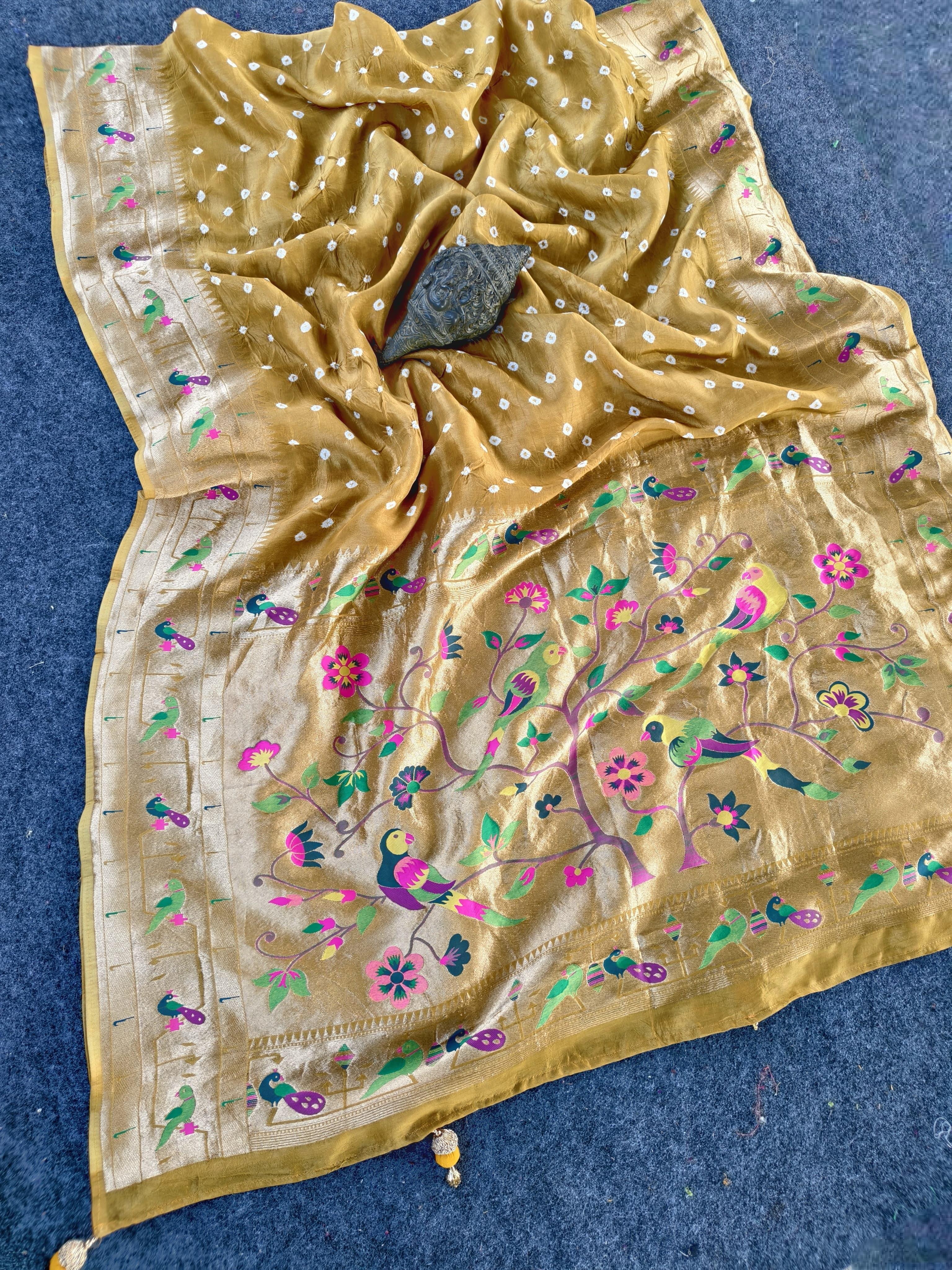 Pure Viscose Bandini with Pythani border