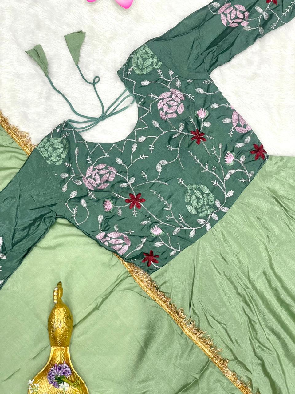 Fully Stitched Chinon Gowns