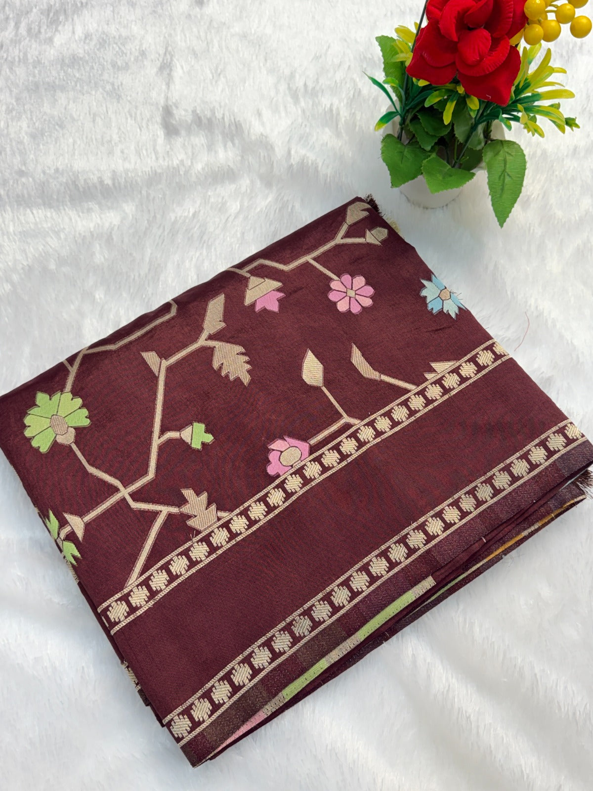 Banarasi silk sarees with jamdani weaving