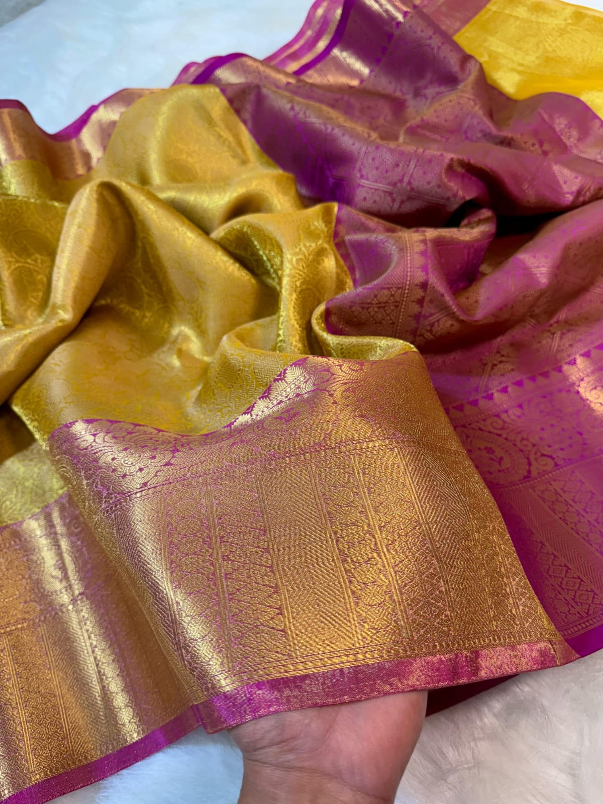 Gold Banarasi Tissue Silk Saree