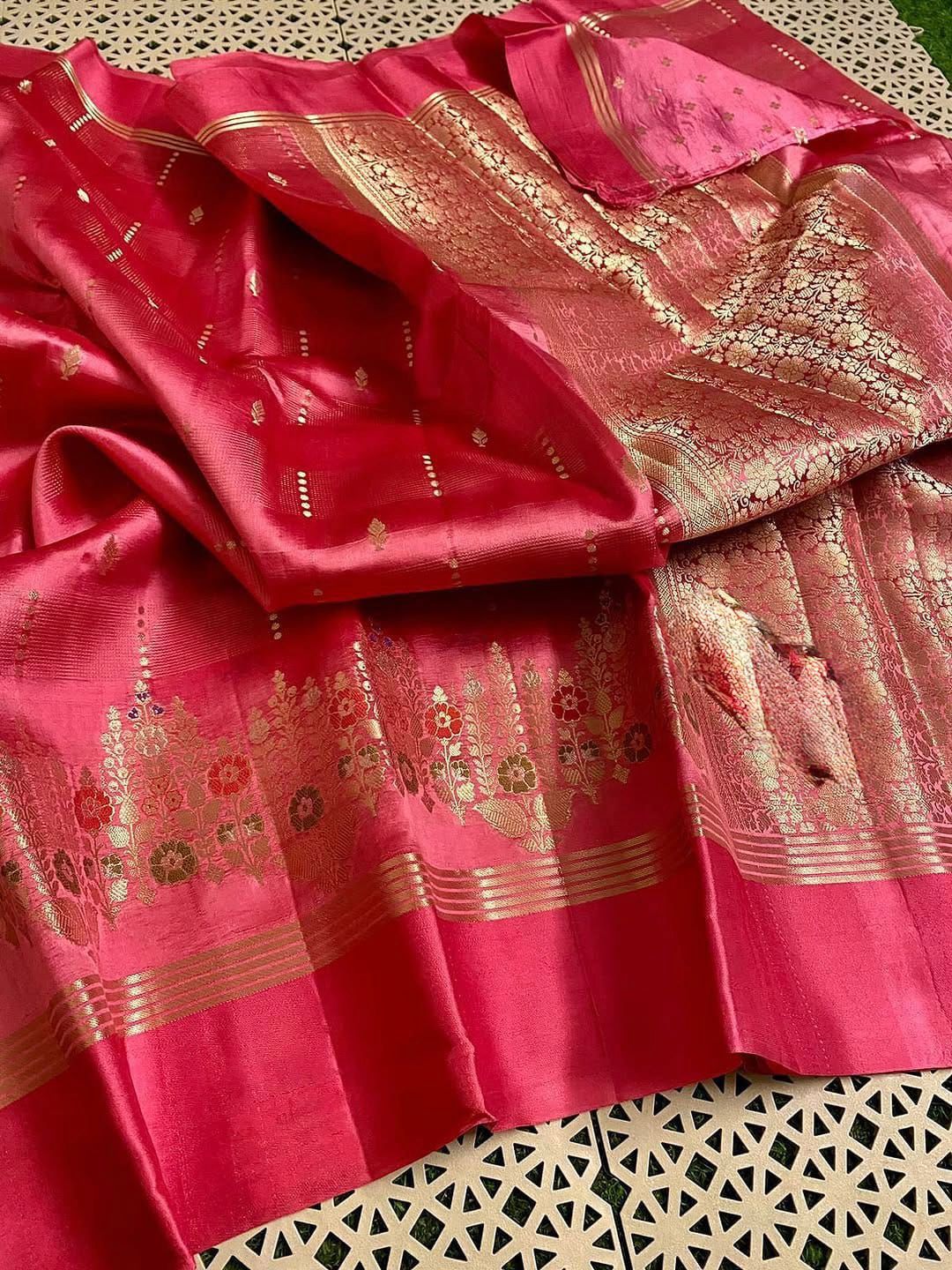 Soft Banarasi Raw Mango Silk Sarees