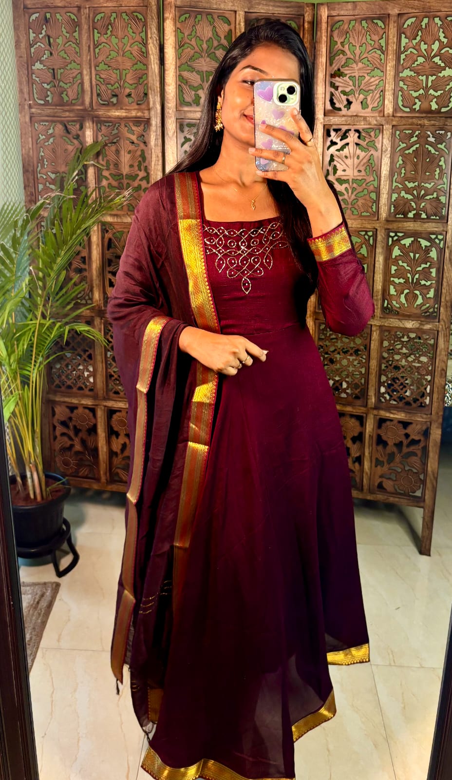 Soft Vichitra Silk Gowns from Small to 3XL
