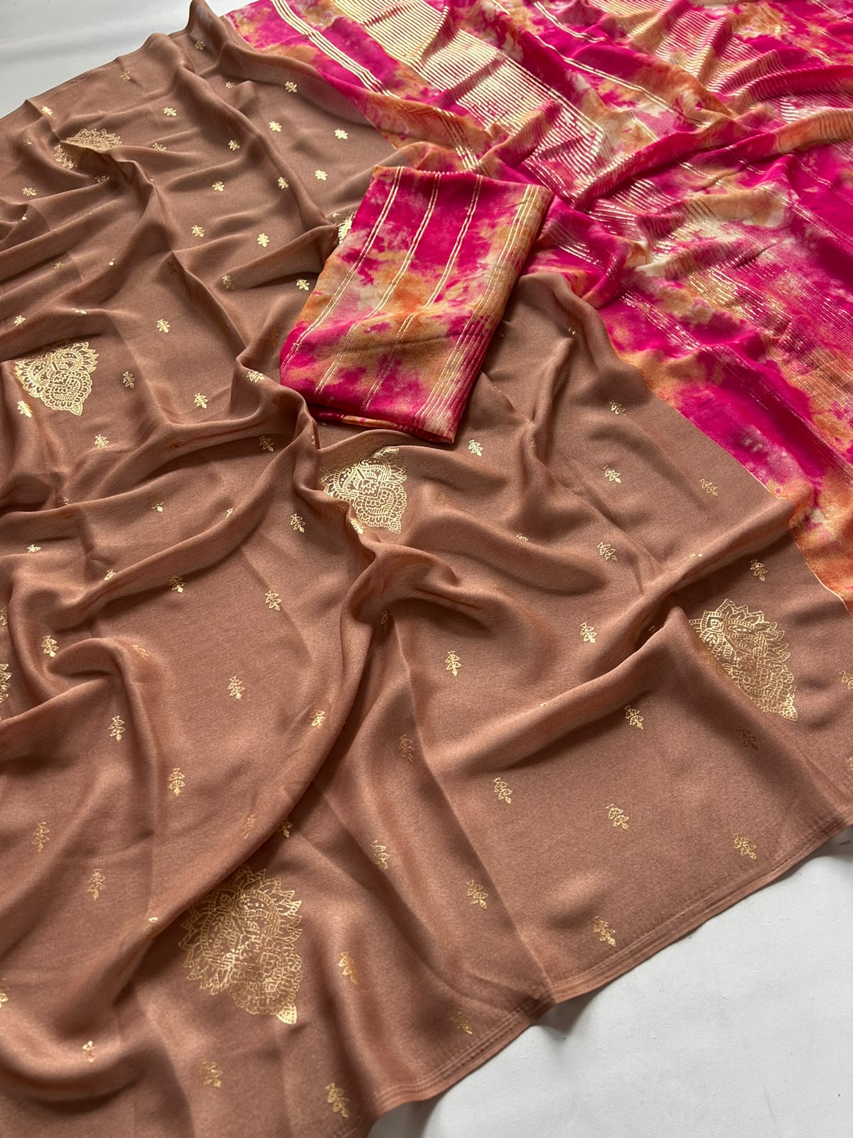 Soft moss chiffon sarees