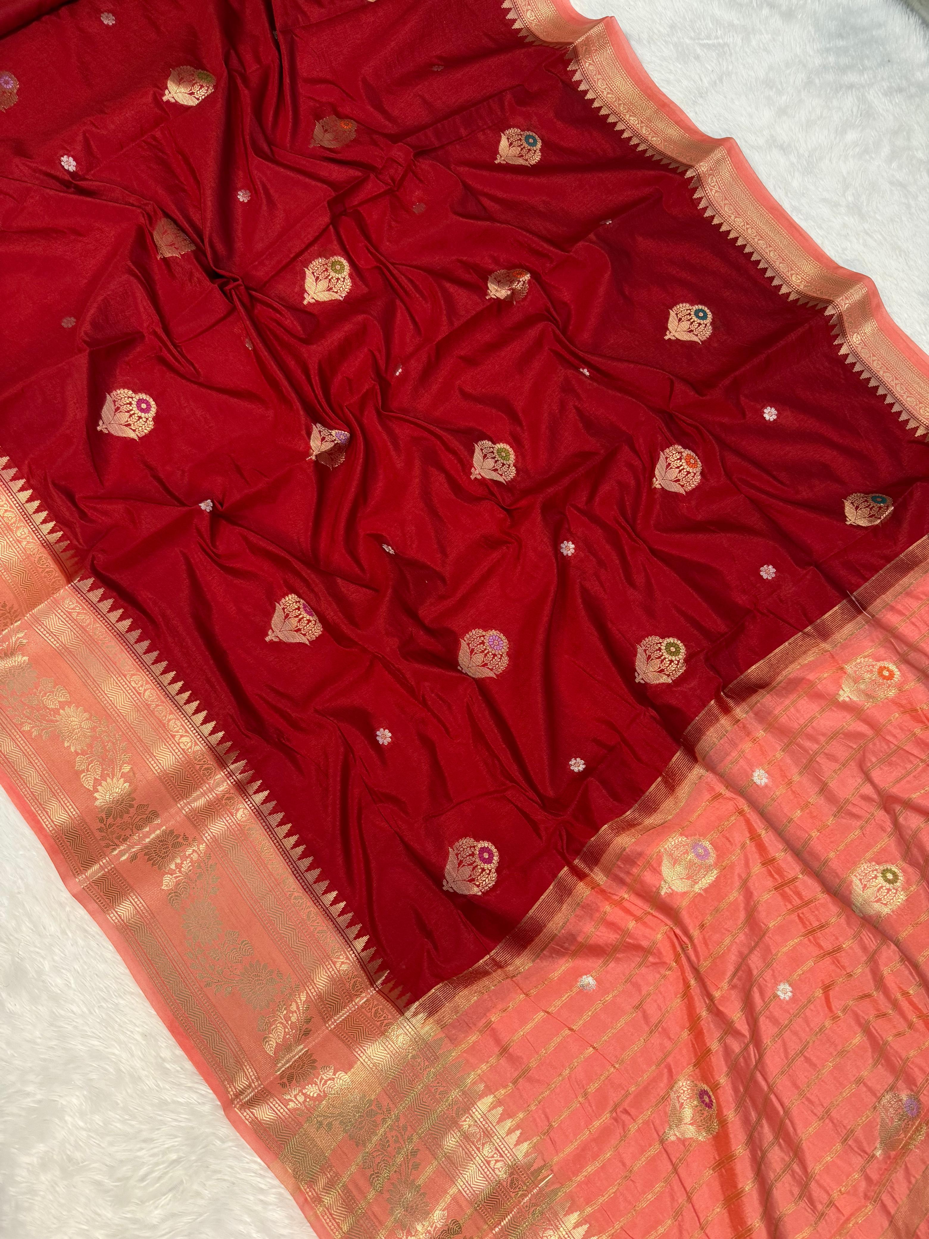 Light Weight Banaras Dyble Dupion Silk Saree