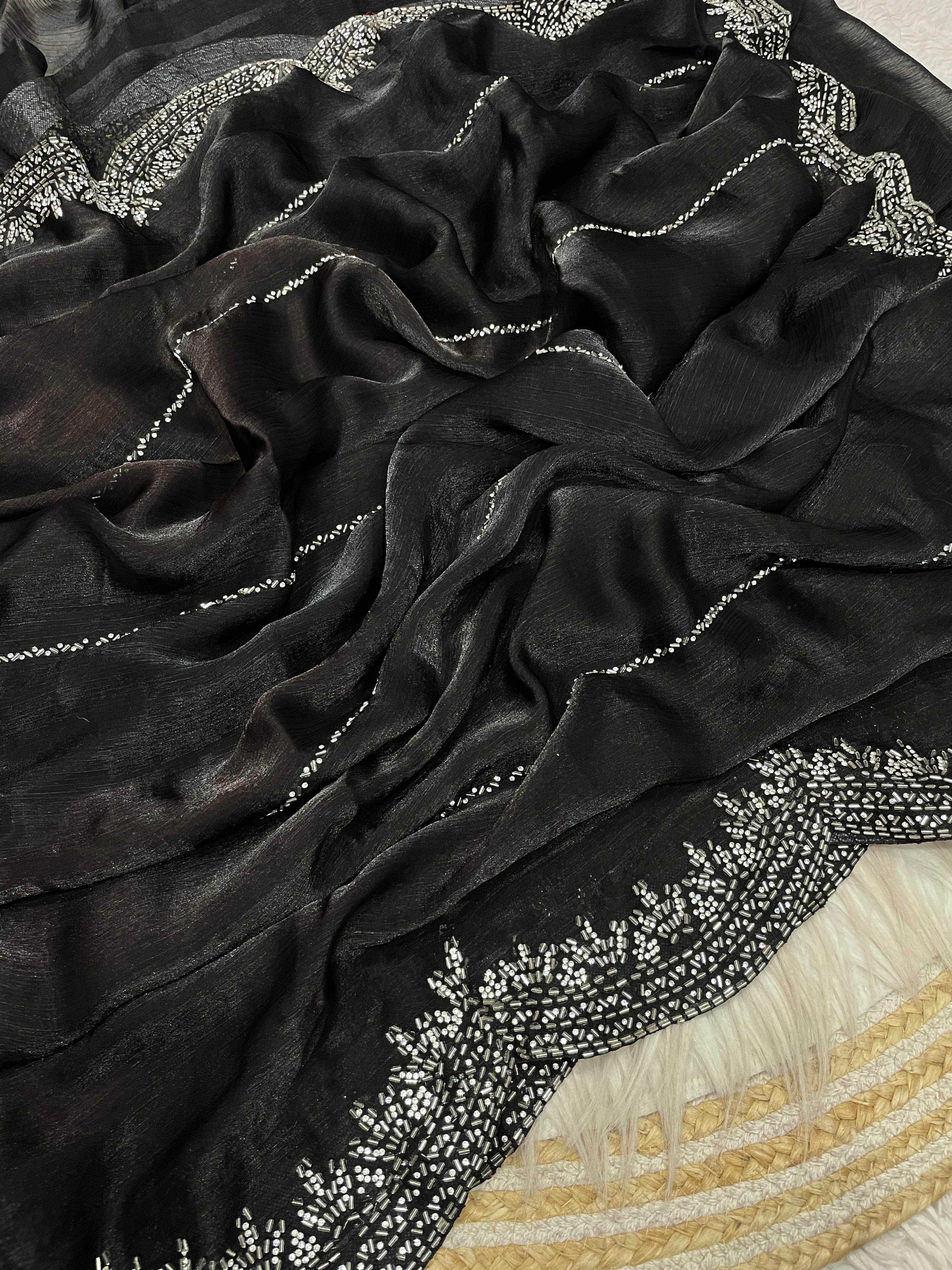 Fendy chiffon with Swarovski work